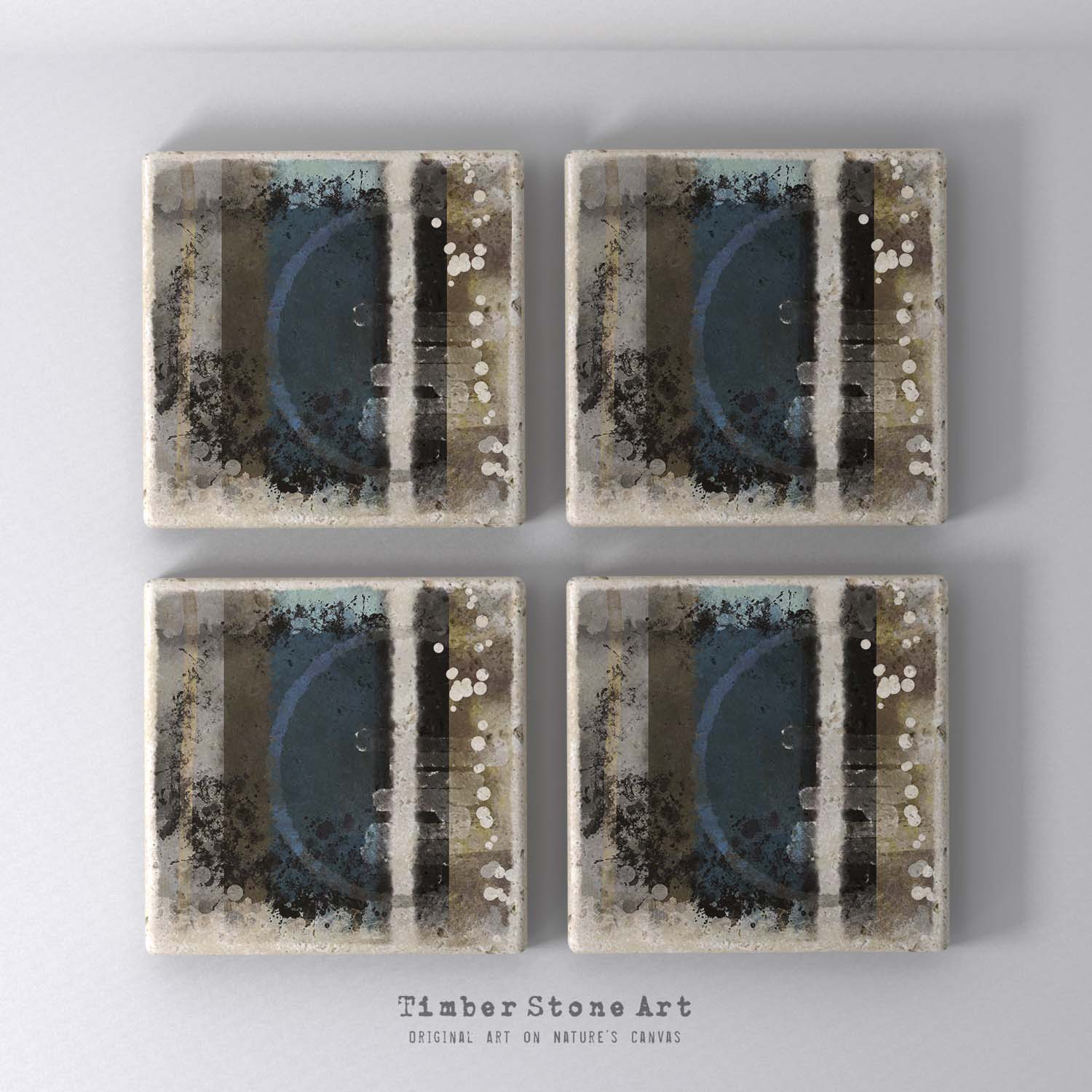 MAIN_ABS74_911 - Set Of 4 Natural Stone Coasters