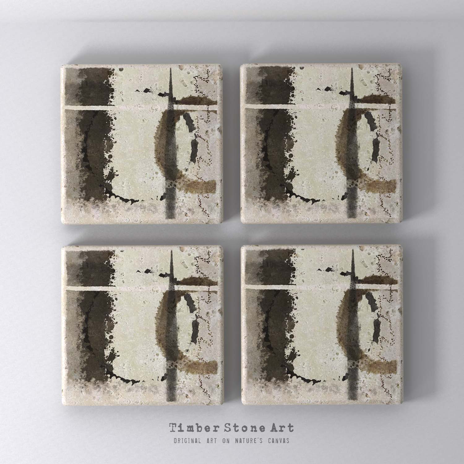 MAIN_ABS74_958 - Set Of 4 Natural Stone Coasters