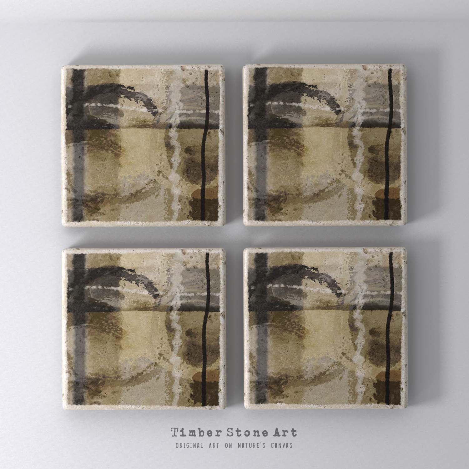 MAIN_ABS74_974 - Set Of 4 Natural Stone Coasters