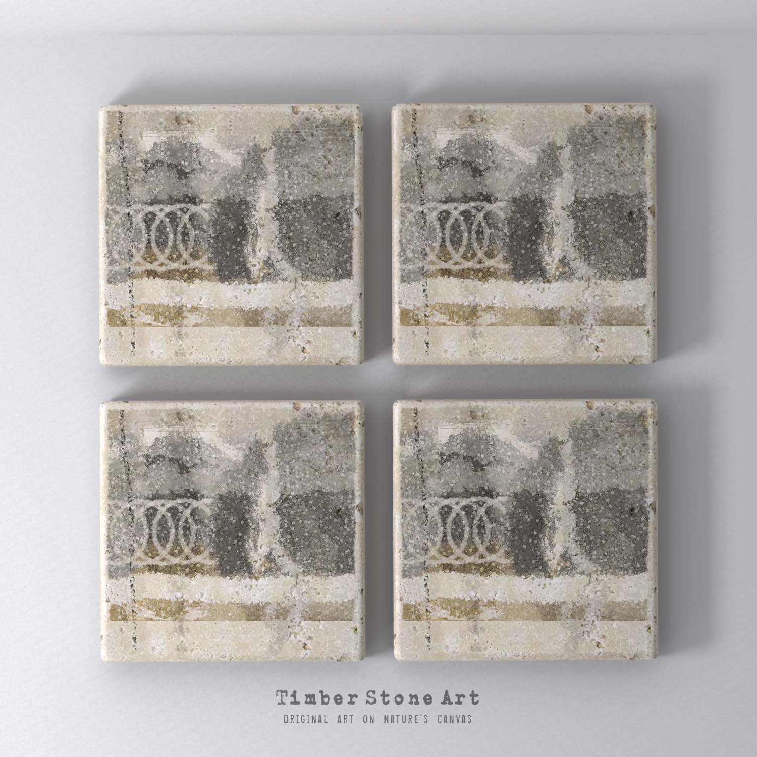 MAIN_ABS74_982 - Set Of 4 Natural Stone Coasters