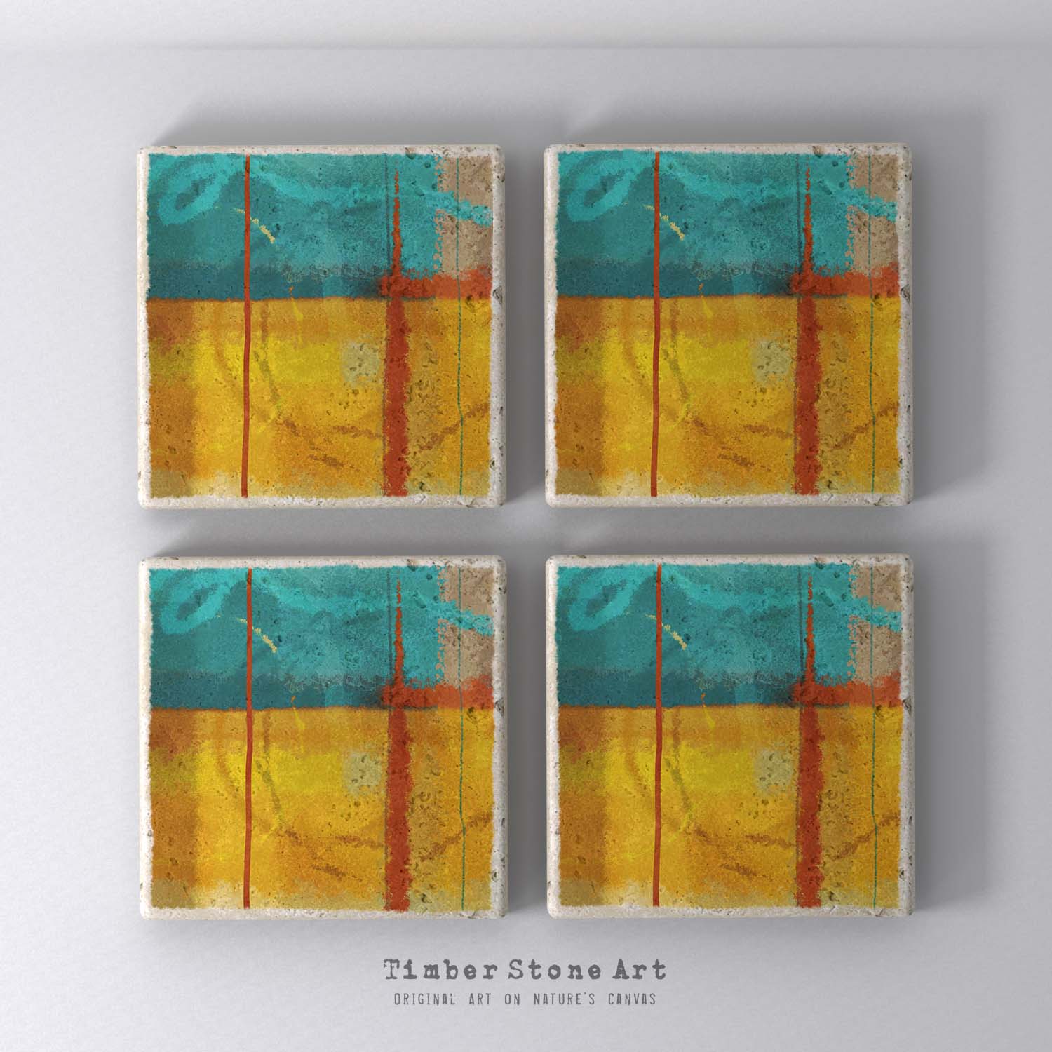 MAIN_ABS76_870 - Set Of 4 Natural Stone Coasters
