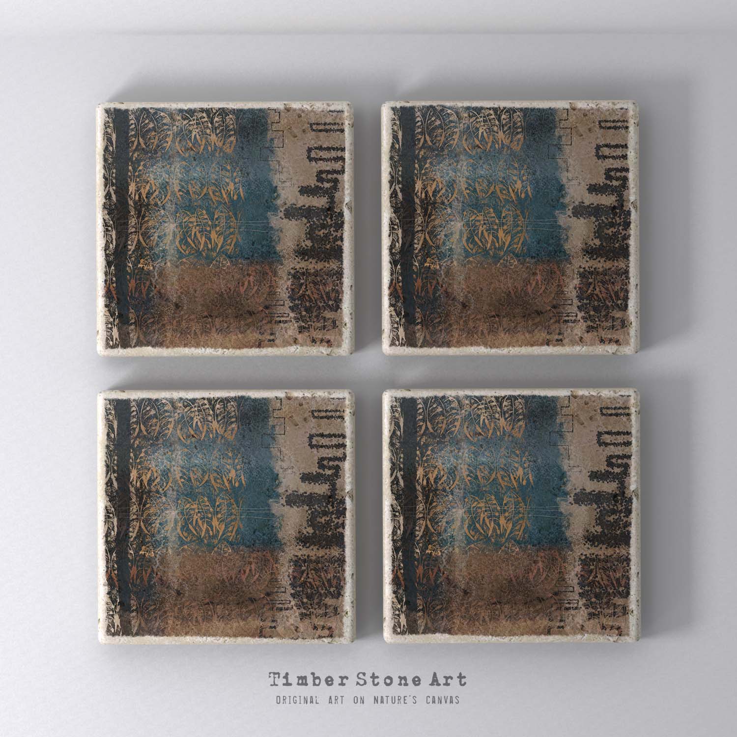 MAIN_ABS87_60 - Set Of 4 Natural Stone Coasters