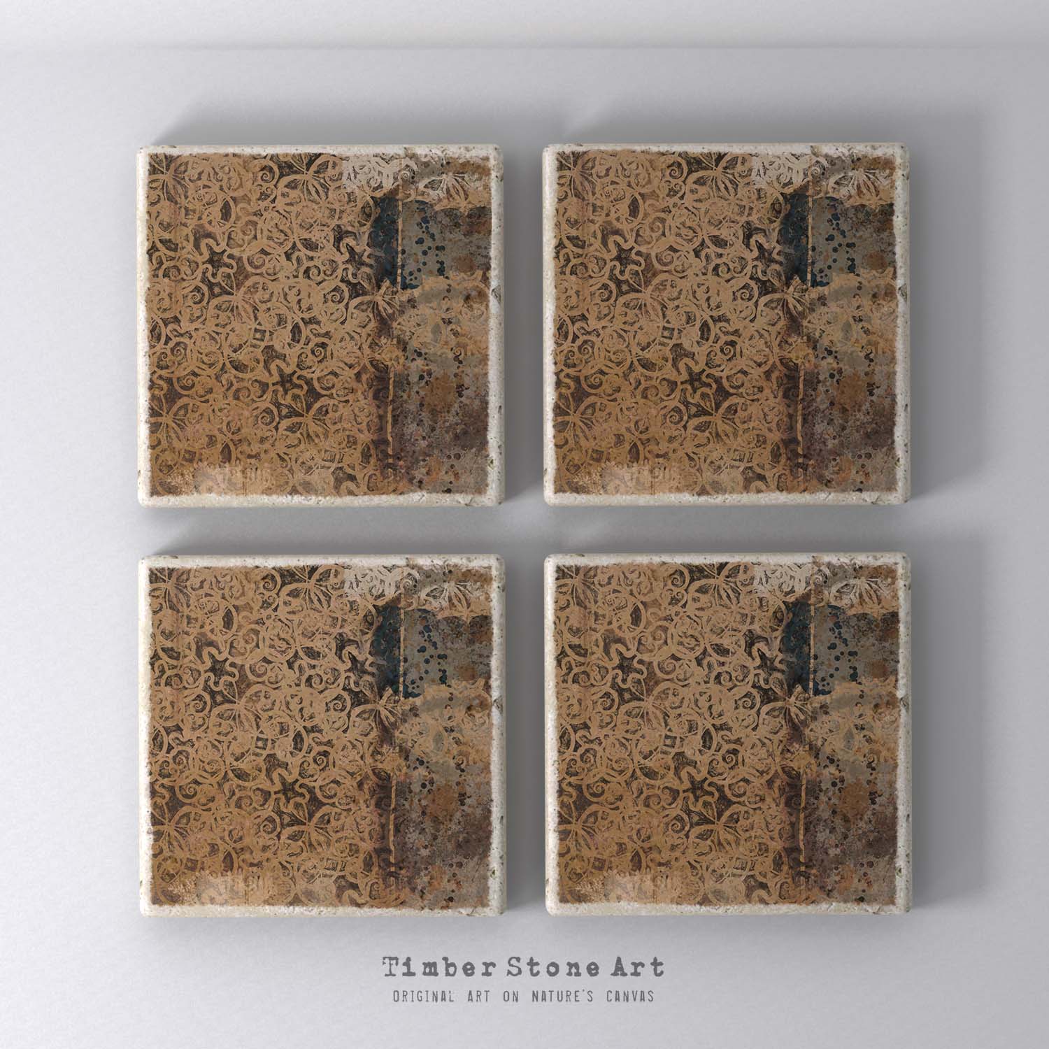 MAIN_ABS87_576 - Set Of 4 Natural Stone Coasters