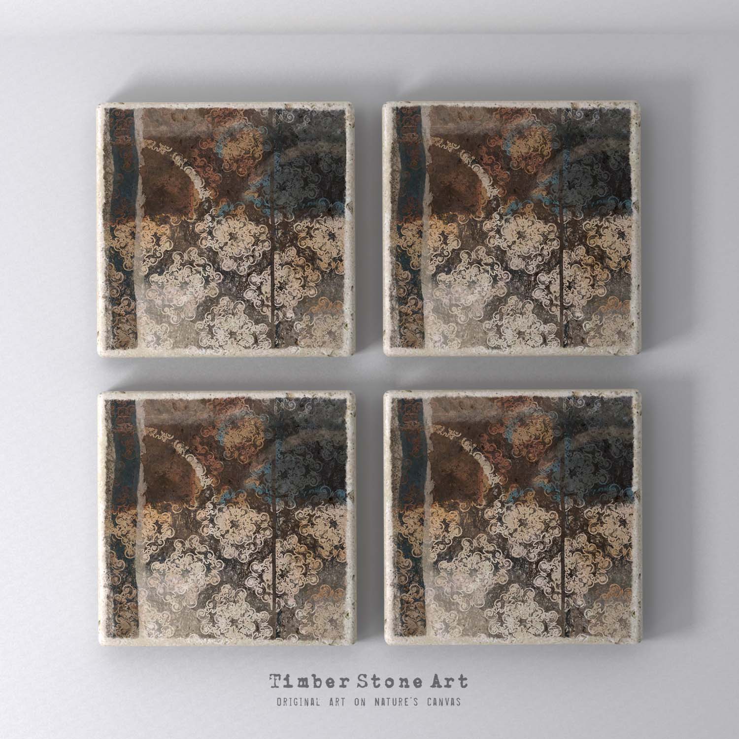MAIN_ABS87_589 - Set Of 4 Natural Stone Coasters