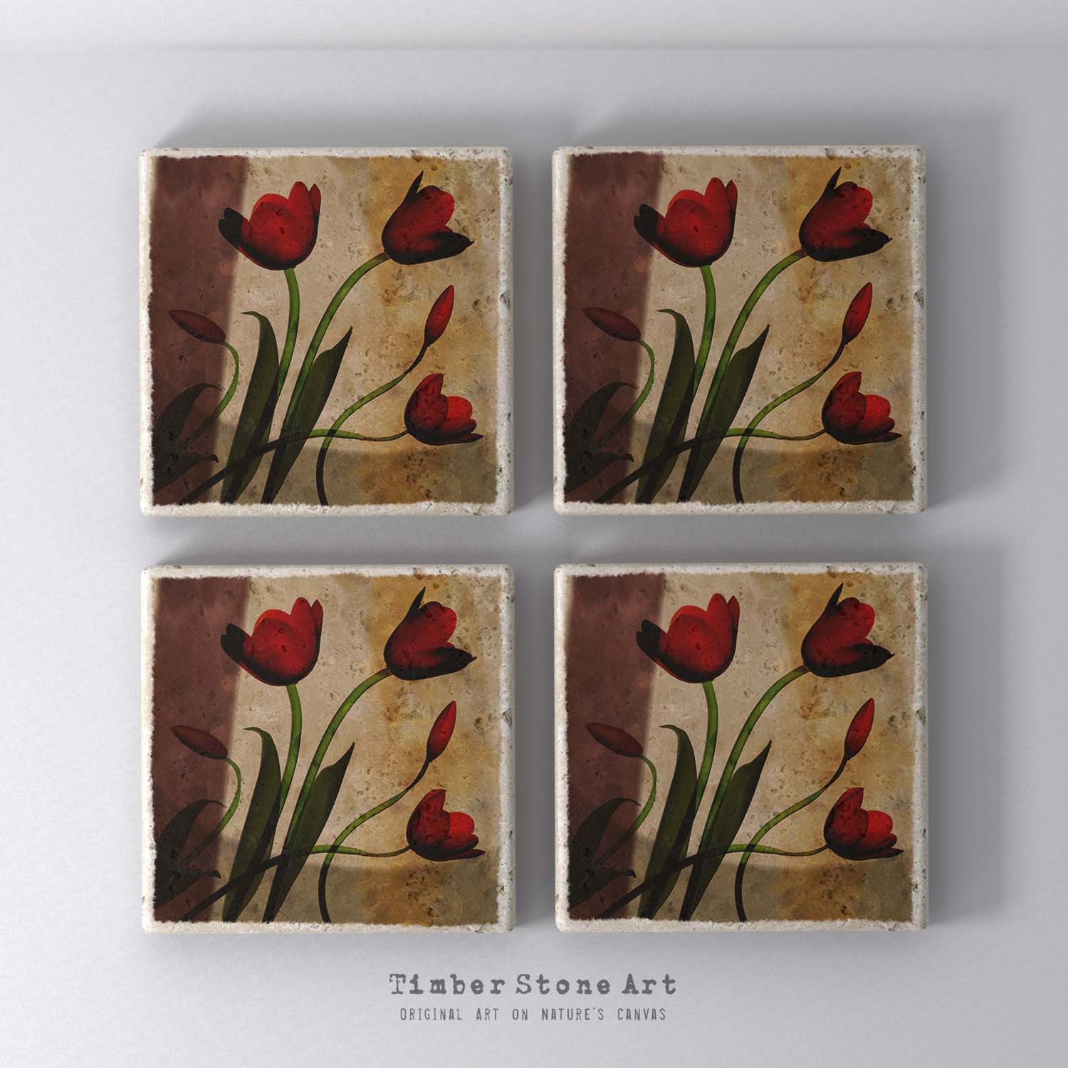 MAIN0001 - Set Of 4 Natural Stone Coasters