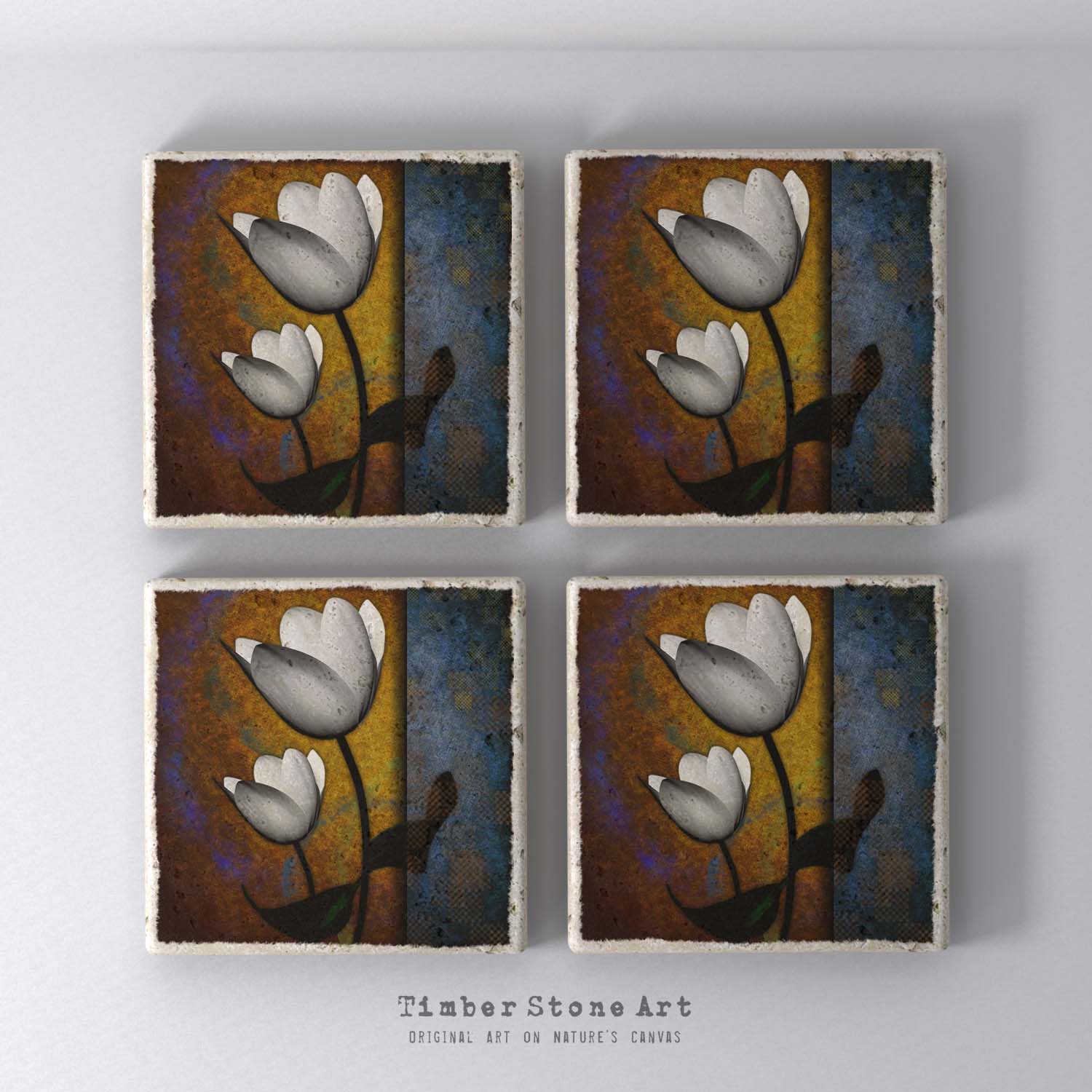MAIN0012 - Set Of 4 Natural Stone Coasters