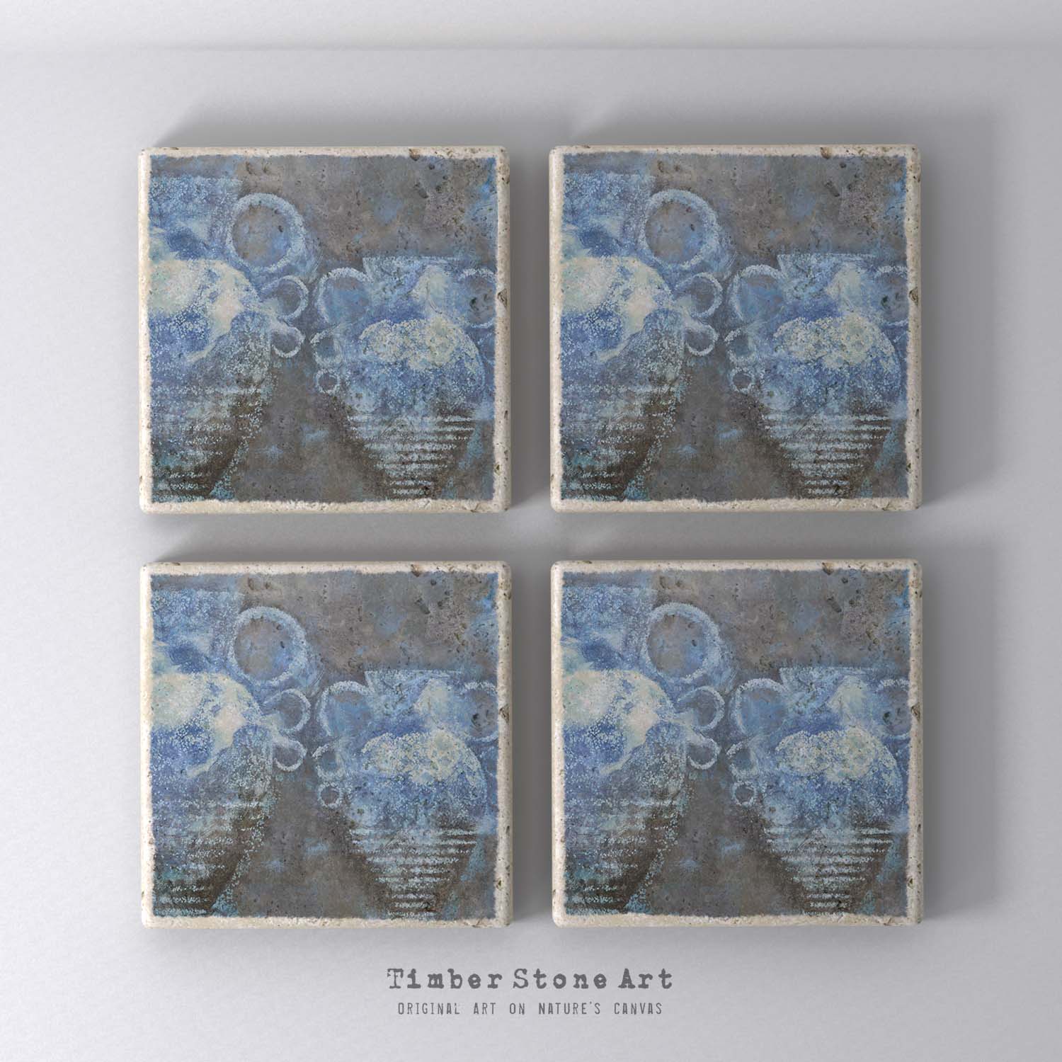 MAIN0014-8 - Set Of 4 Natural Stone Coasters