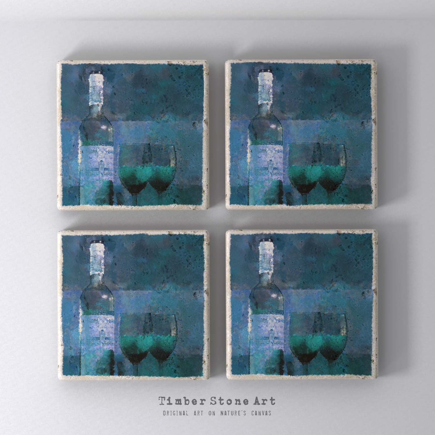 MAIN0016-2 - Set Of 4 Natural Stone Coasters
