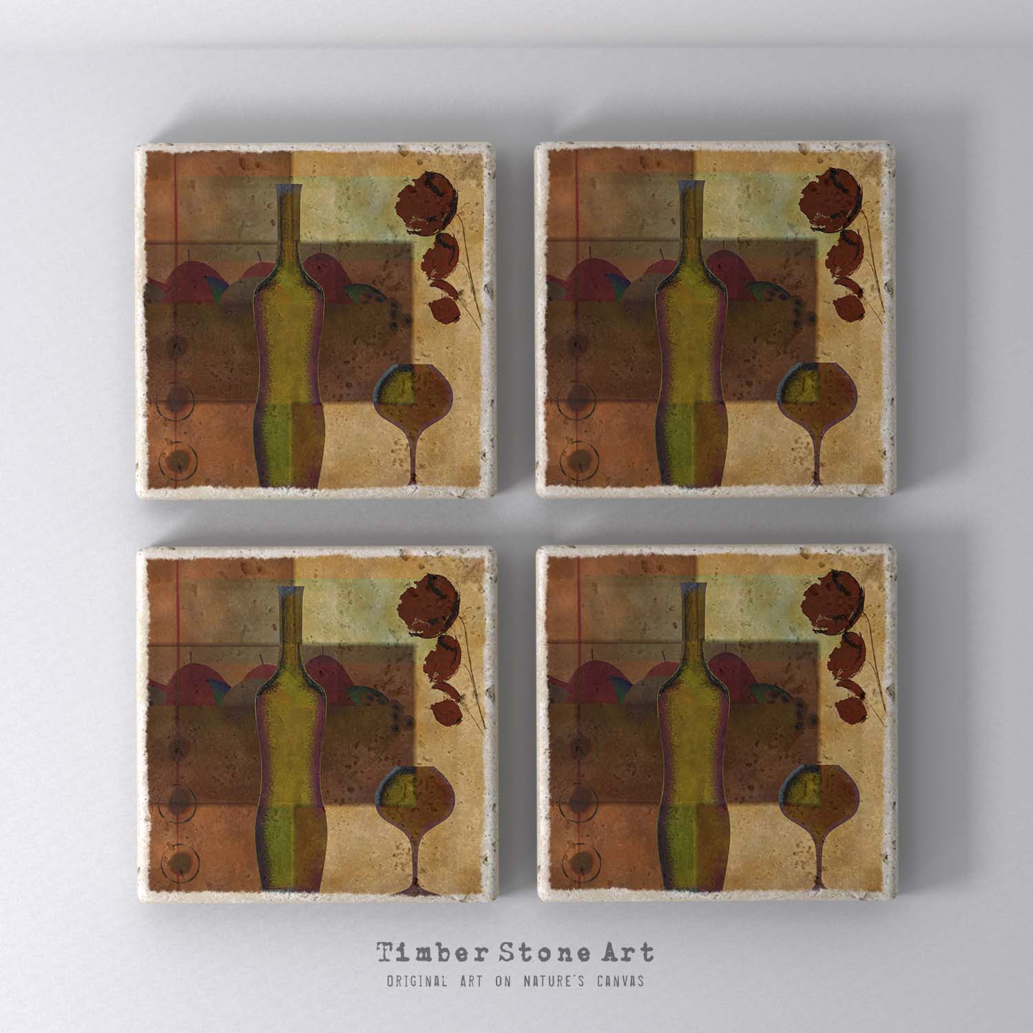 MAIN0017 - Set Of 4 Natural Stone Coasters