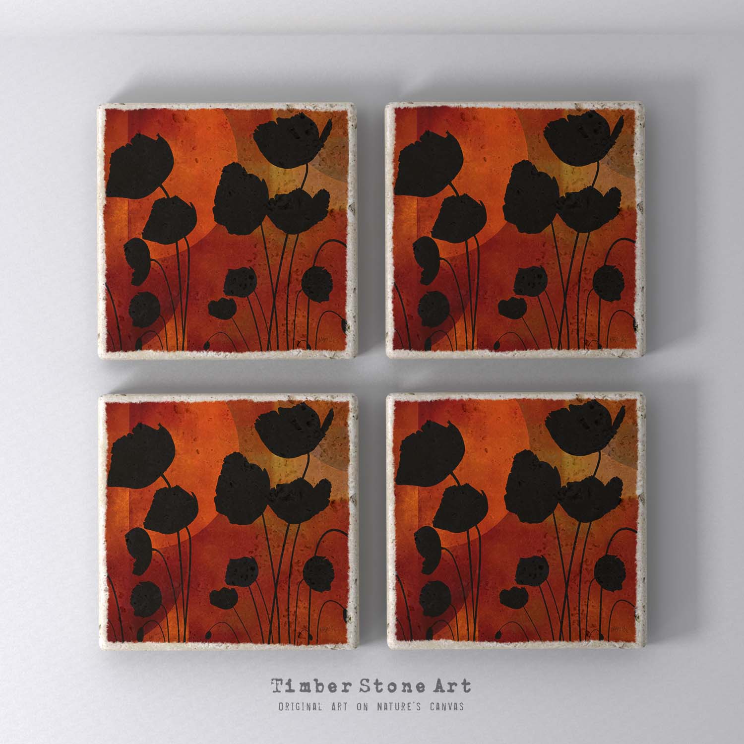 MAIN0059 - Set Of 4 Natural Stone Coasters