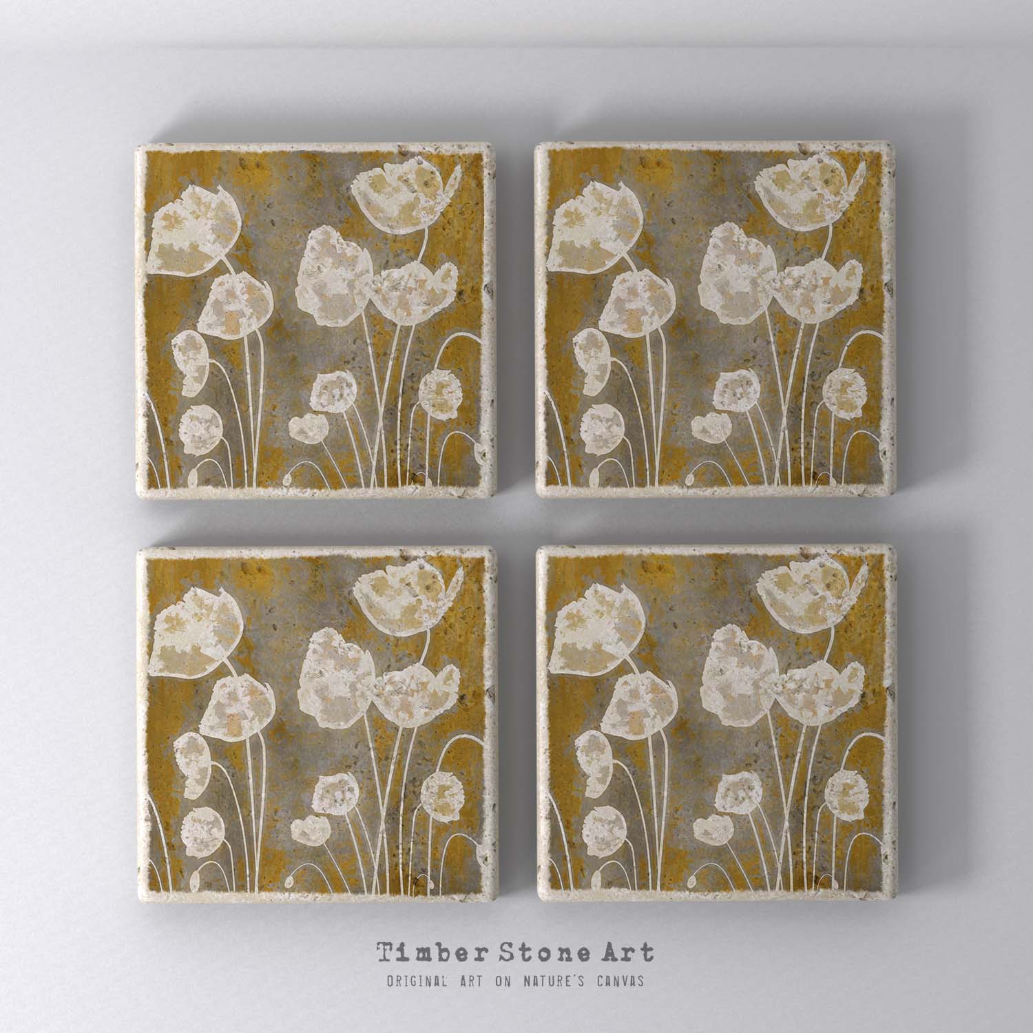 MAIN0059-22 - Set Of 4 Natural Stone Coasters
