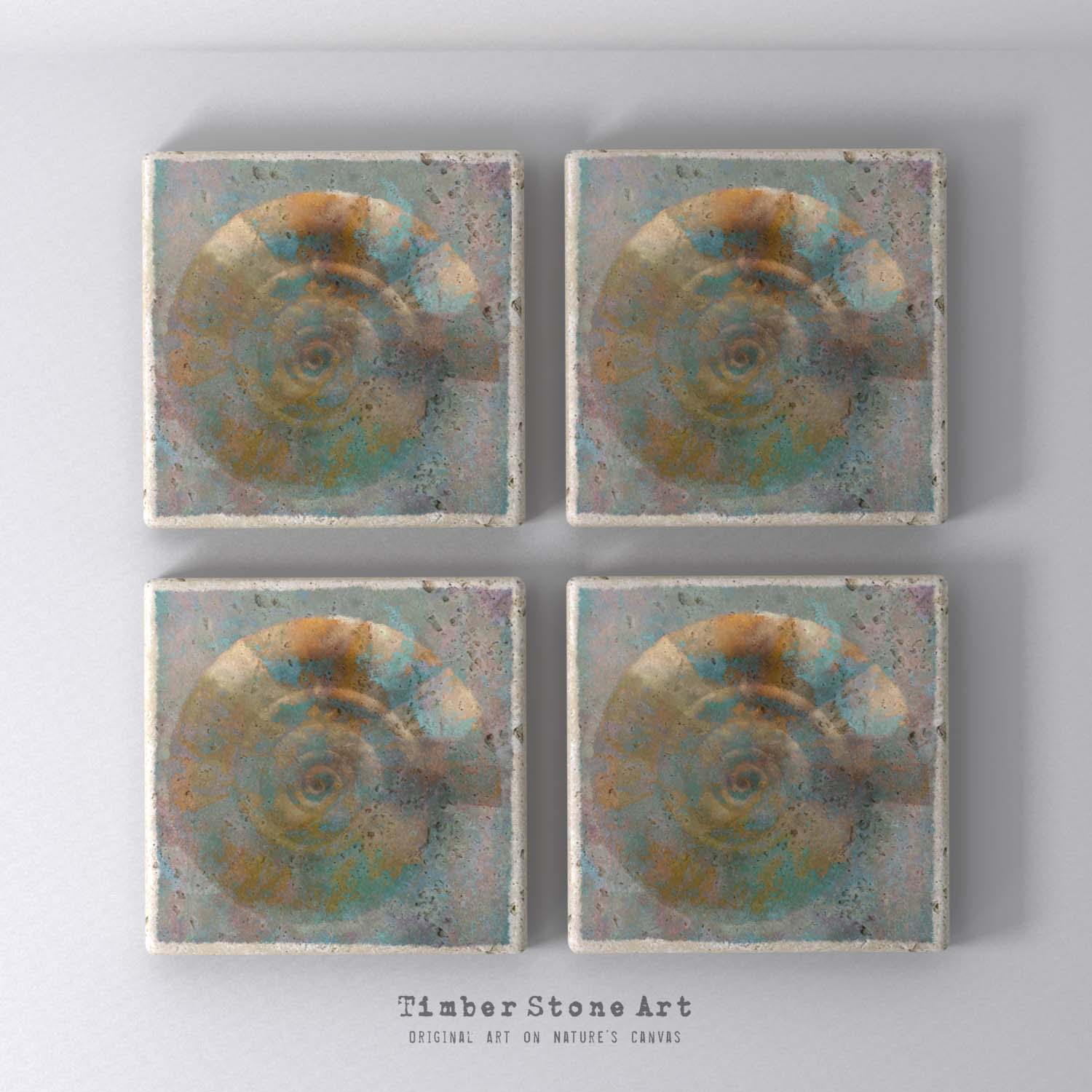 MAIN0136-9 - Set Of 4 Natural Stone Coasters