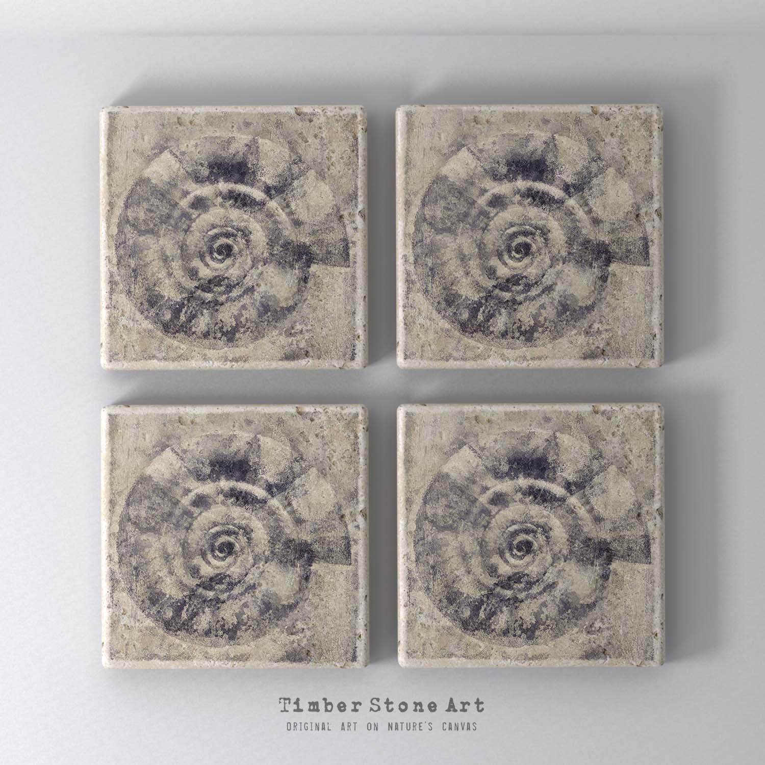 MAIN0136-11 - Set Of 4 Natural Stone Coasters