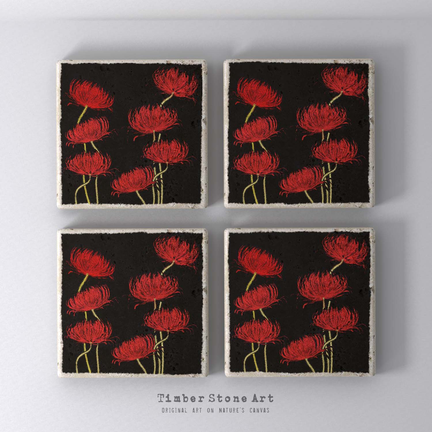 MAIN0141 - Set Of 4 Natural Stone Coasters