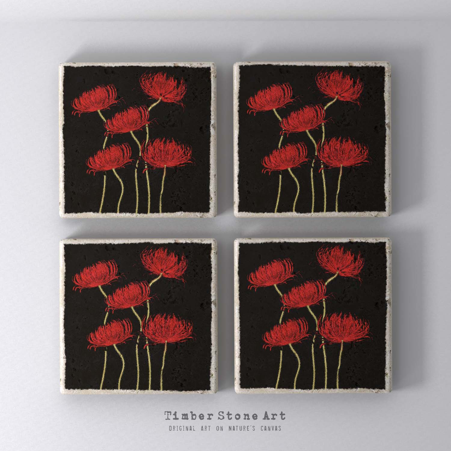 MAIN0142 - Set Of 4 Natural Stone Coasters