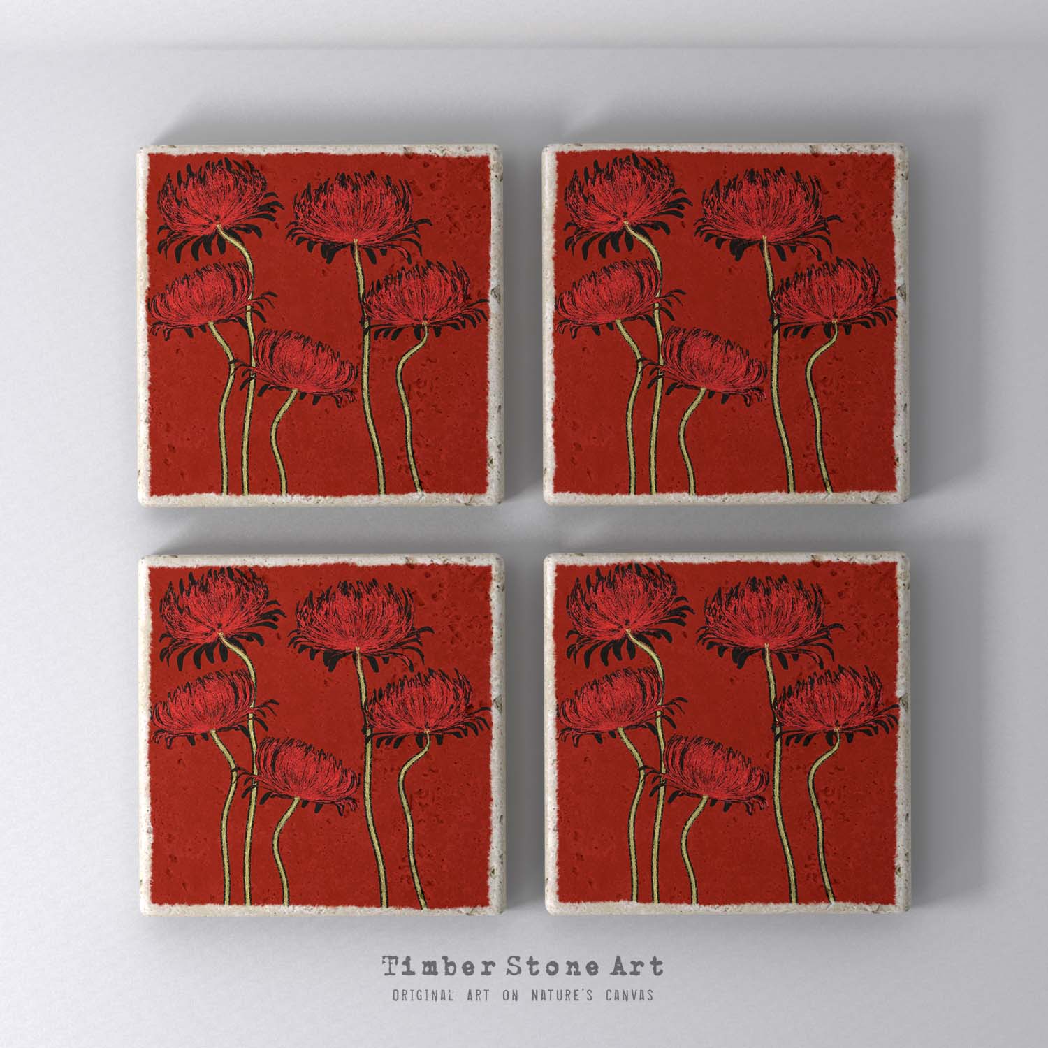 MAIN0143 - Set Of 4 Natural Stone Coasters