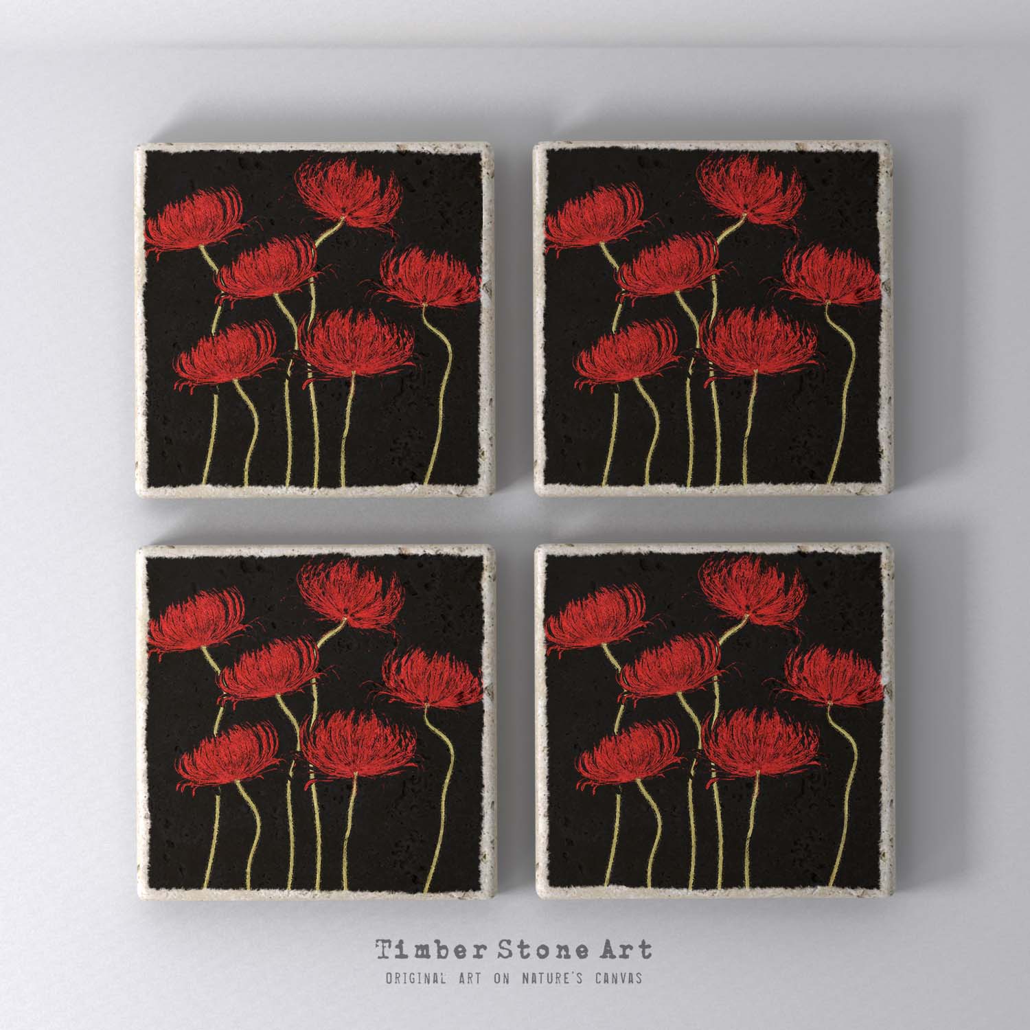MAIN0145 - Set Of 4 Natural Stone Coasters