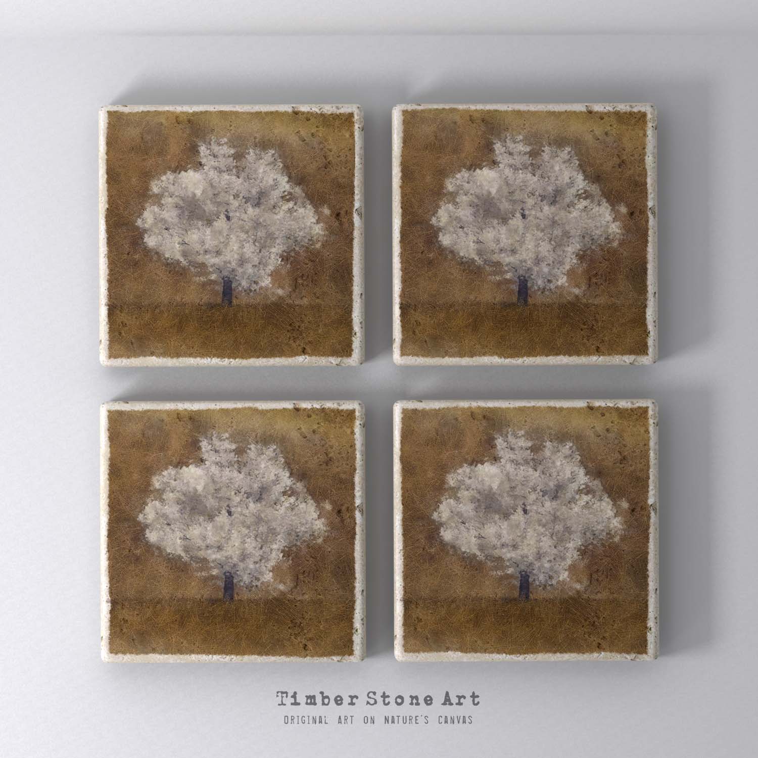 MAIN0150 - Set Of 4 Natural Stone Coasters