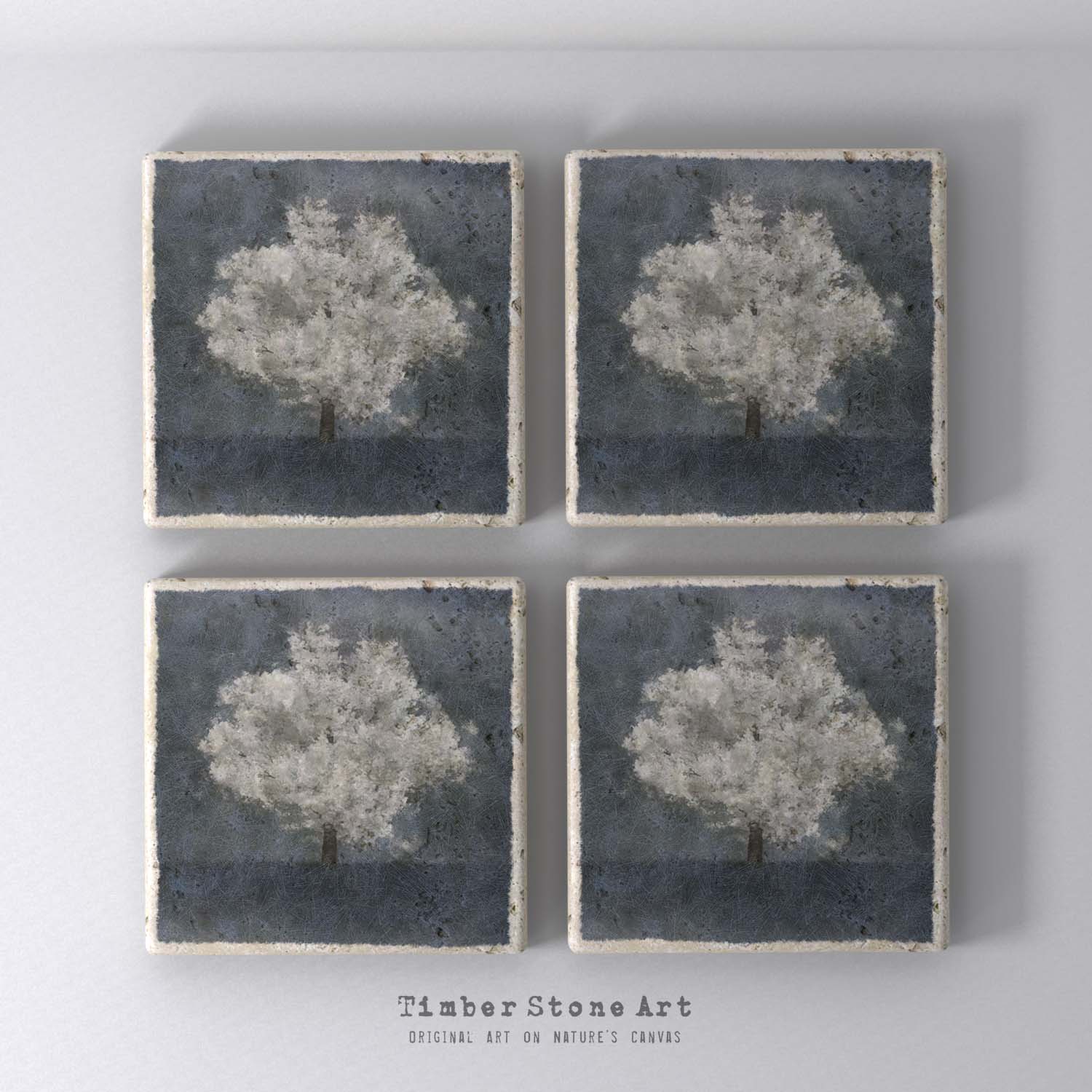 MAIN0150_1 - Set Of 4 Natural Stone Coasters