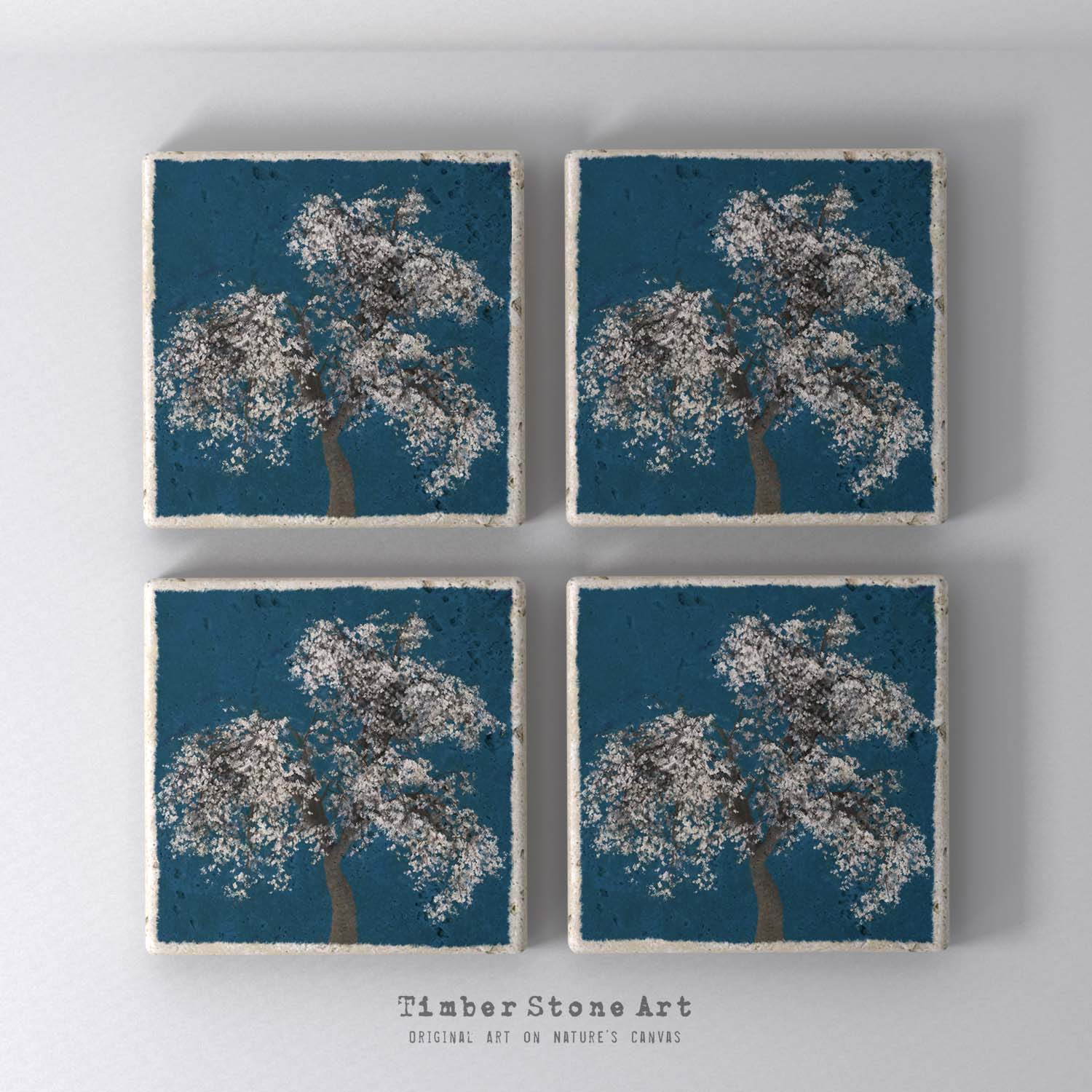 MAIN0152 - Set Of 4 Natural Stone Coasters