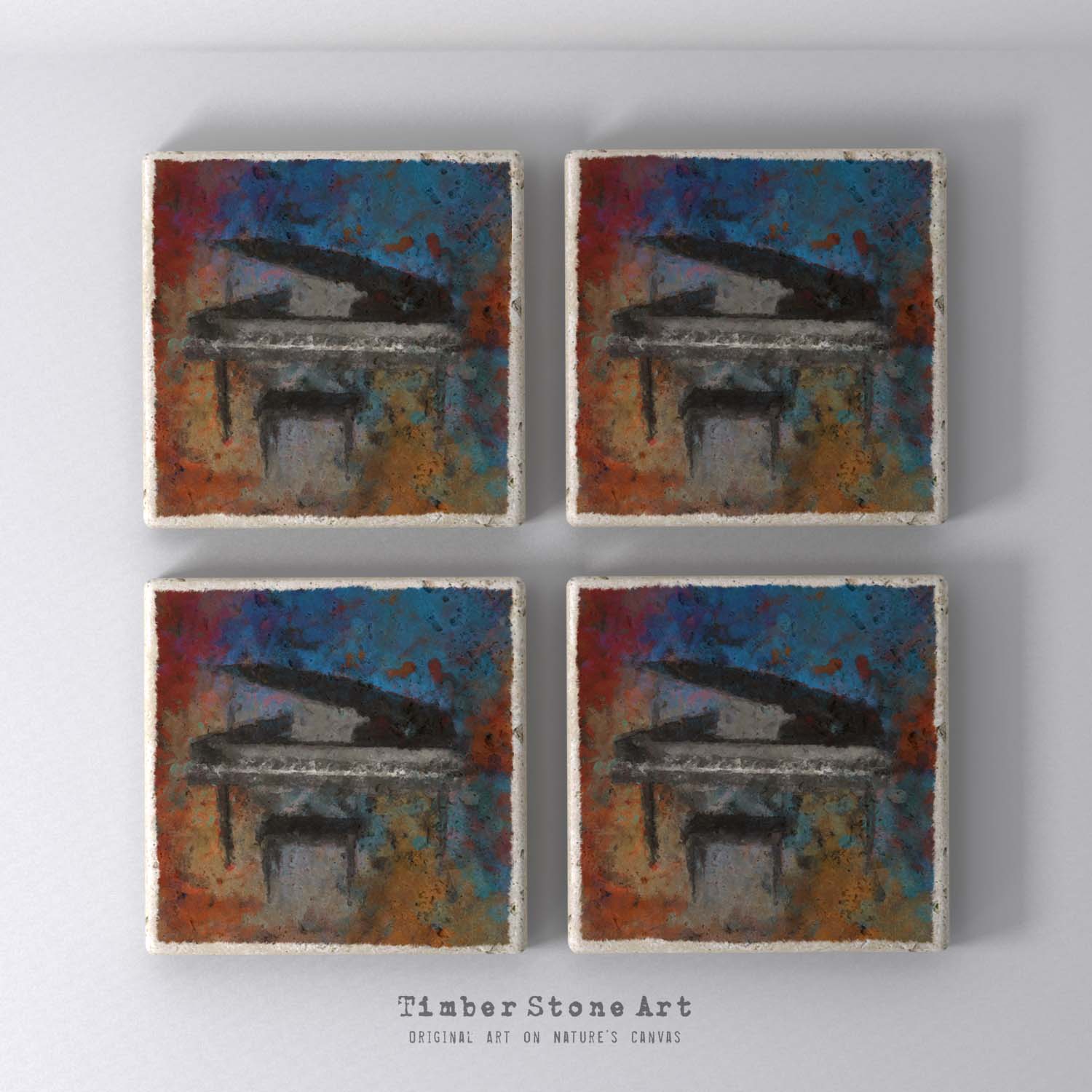 MAIN0180 - Set Of 4 Natural Stone Coasters