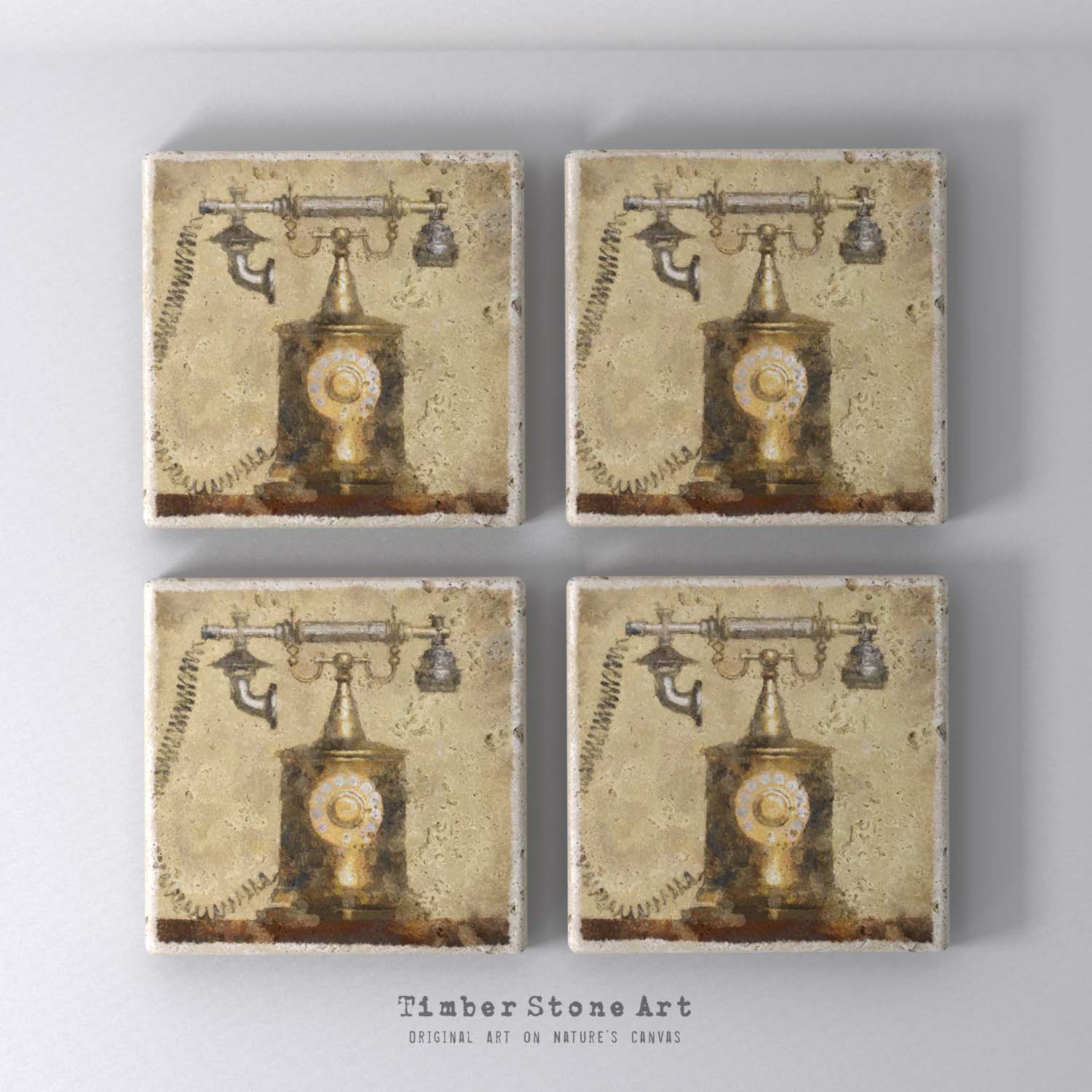 MAIN0184 - Set Of 4 Natural Stone Coasters