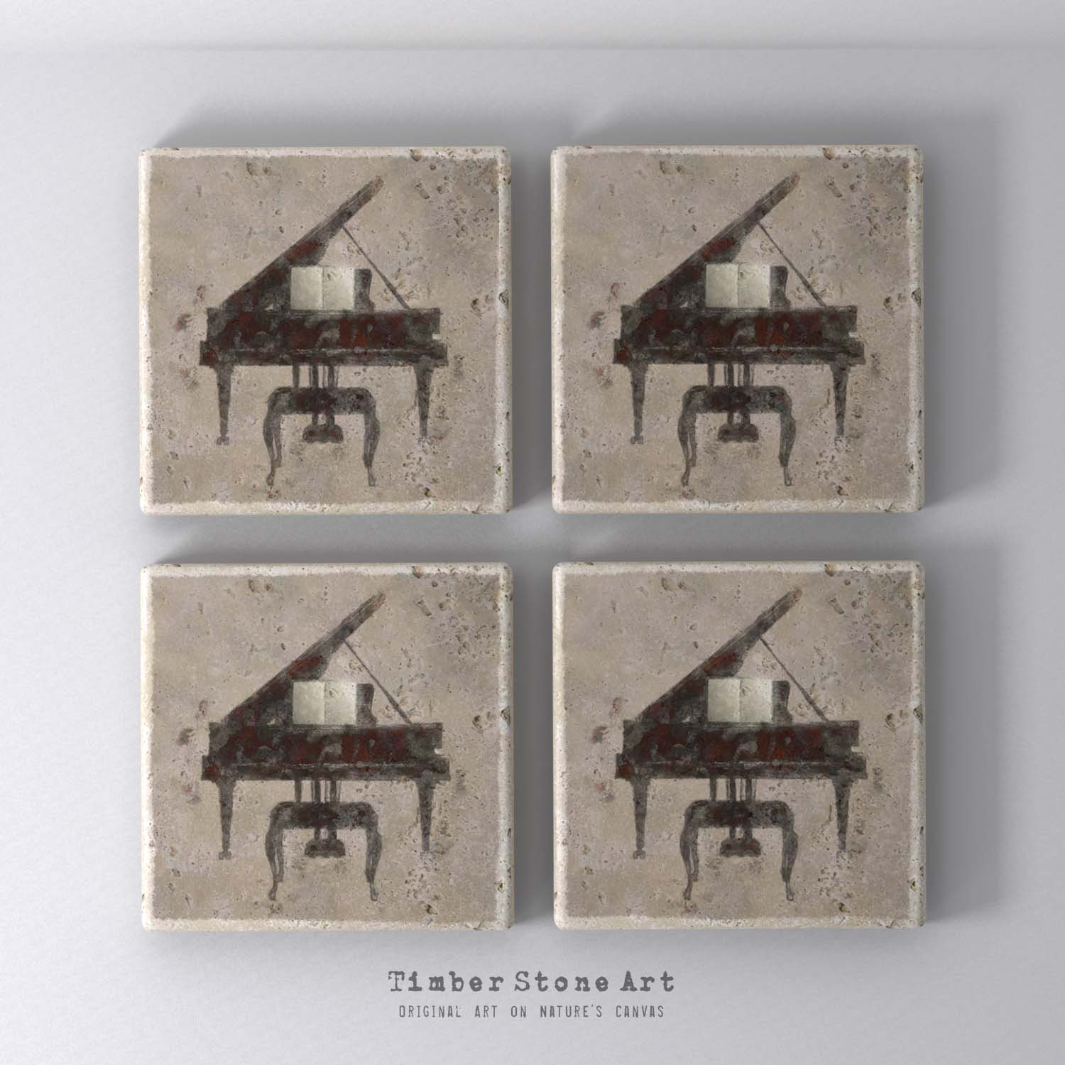 MAIN0186 - Set Of 4 Natural Stone Coasters