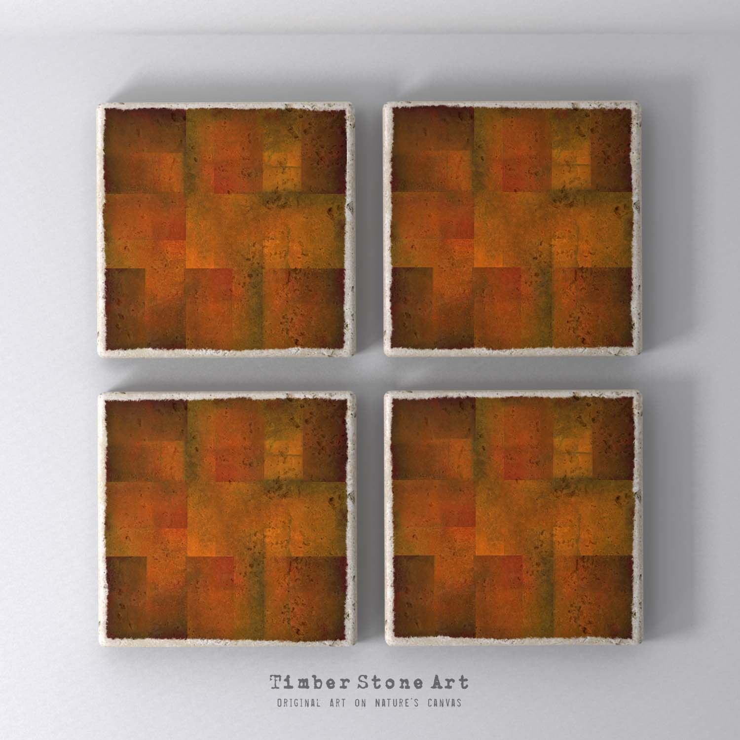 MAIN0324 - Set Of 4 Natural Stone Coasters