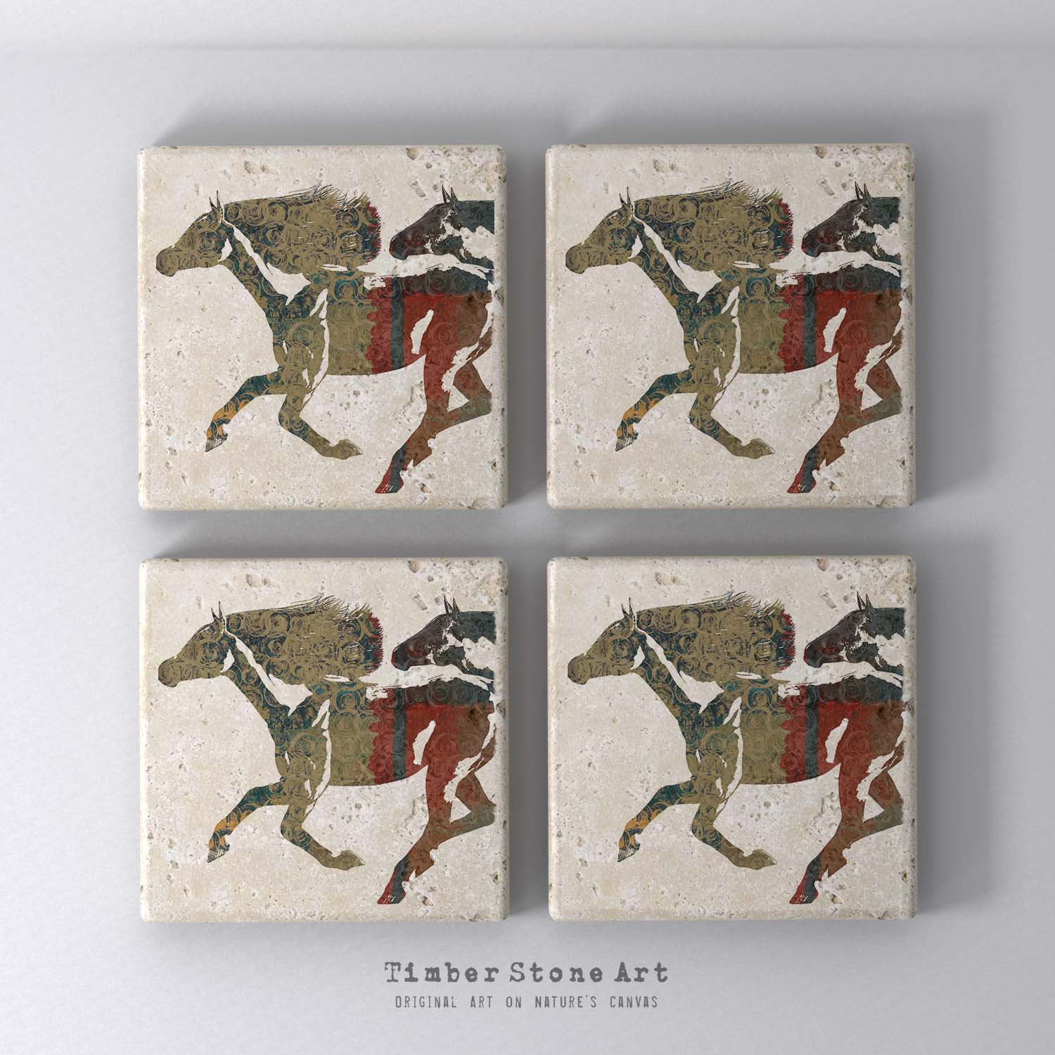 MAIN0326 - Set Of 4 Natural Stone Coasters