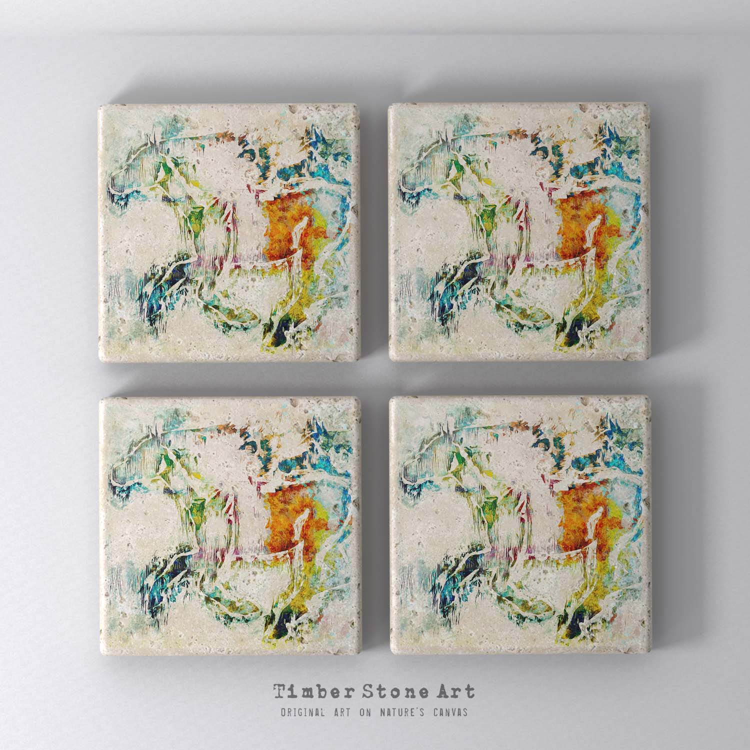 MAIN0326-3 - Set Of 4 Natural Stone Coasters