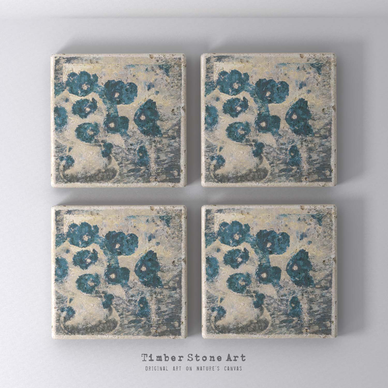 MAIN0329-4 - Set Of 4 Natural Stone Coasters