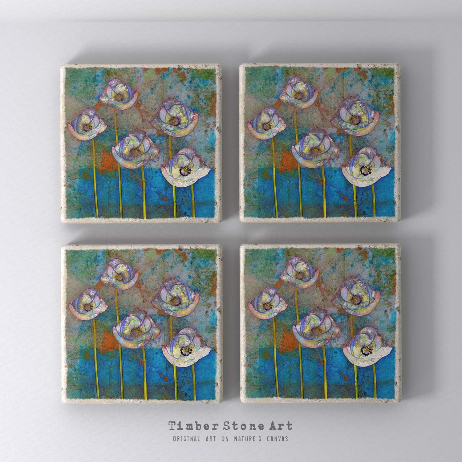 MAIN0330 - Set Of 4 Natural Stone Coasters
