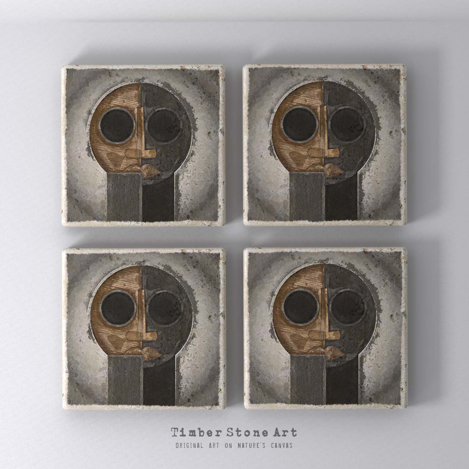 NewHead_6 - Set Of 4 Natural Stone Coasters