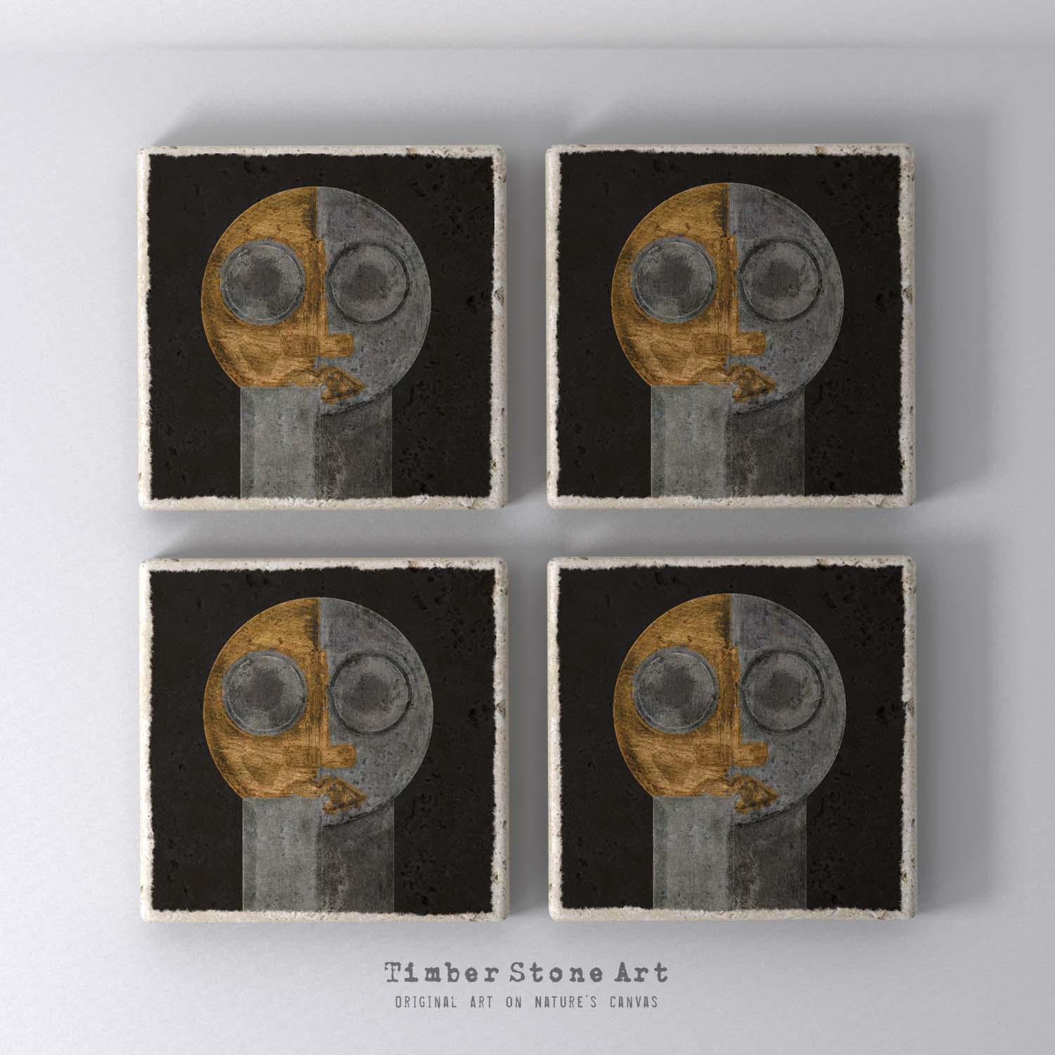 NewHead_13 - Set Of 4 Natural Stone Coasters