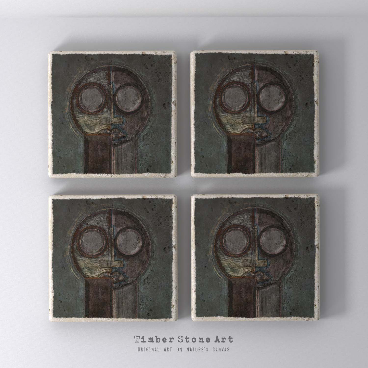 NewHead_30 - Set Of 4 Natural Stone Coasters