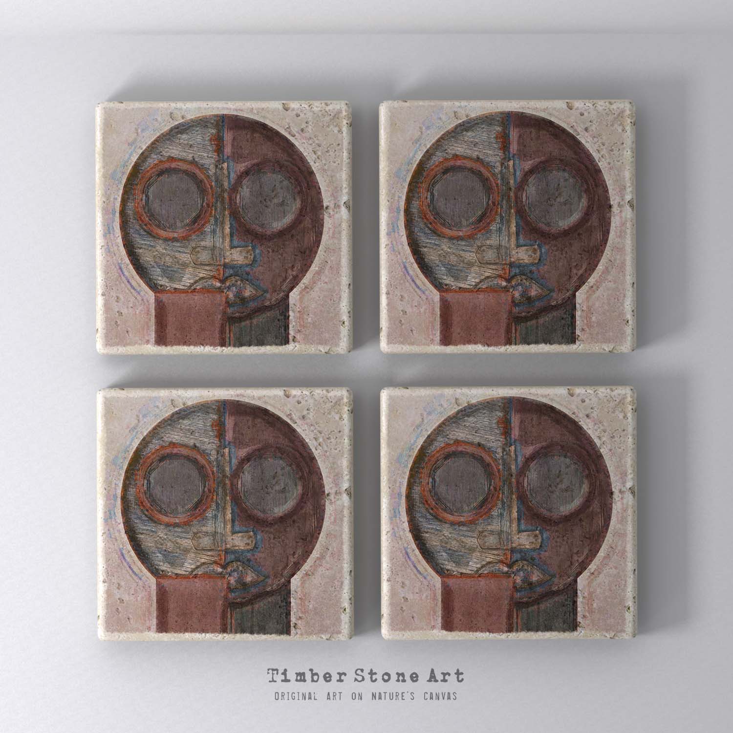 NewHead_31 - Set Of 4 Natural Stone Coasters