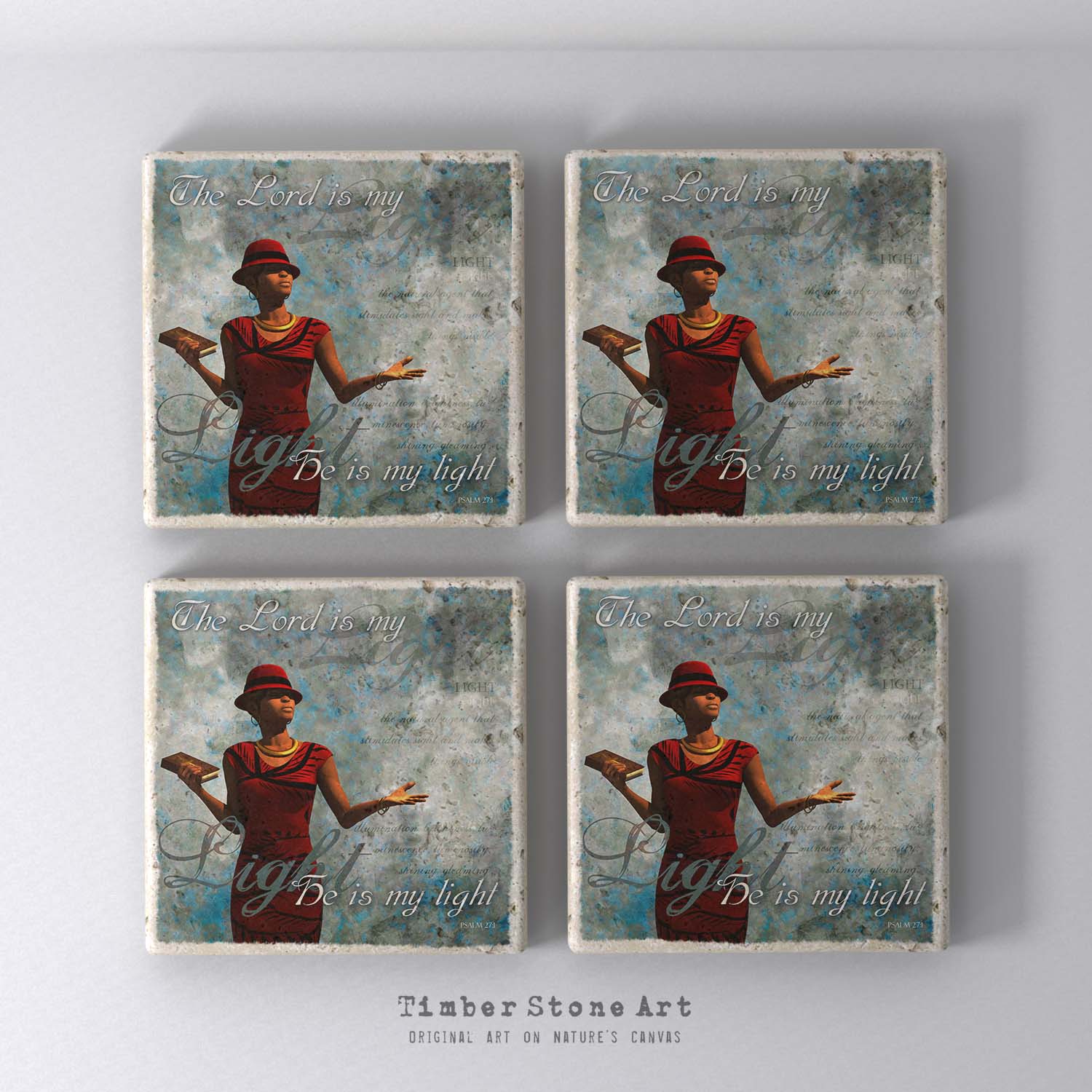 ETHNIC0500 - Set Of 4 Natural Stone Coasters