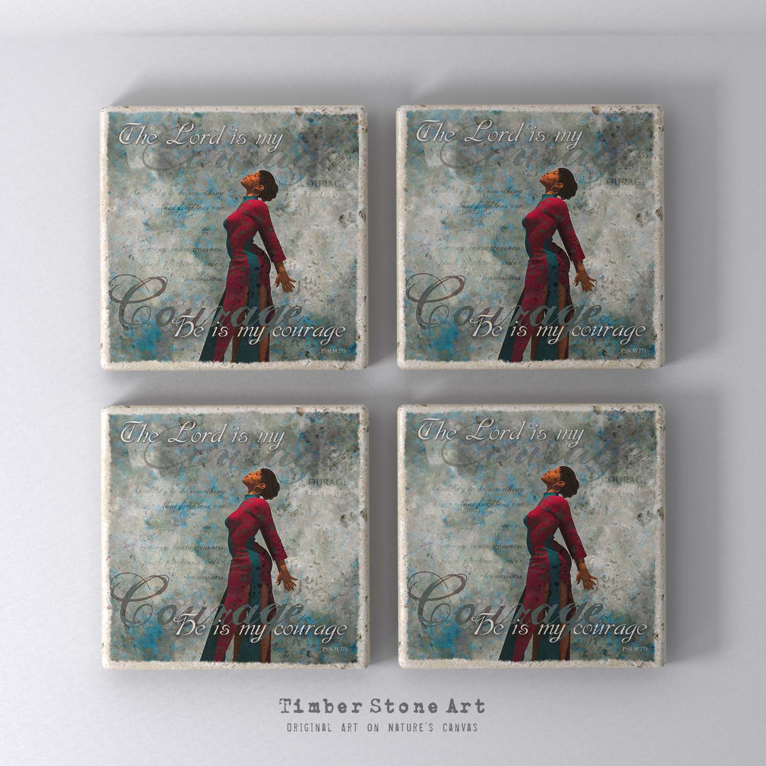 ETHNIC0503 - Set Of 4 Natural Stone Coasters