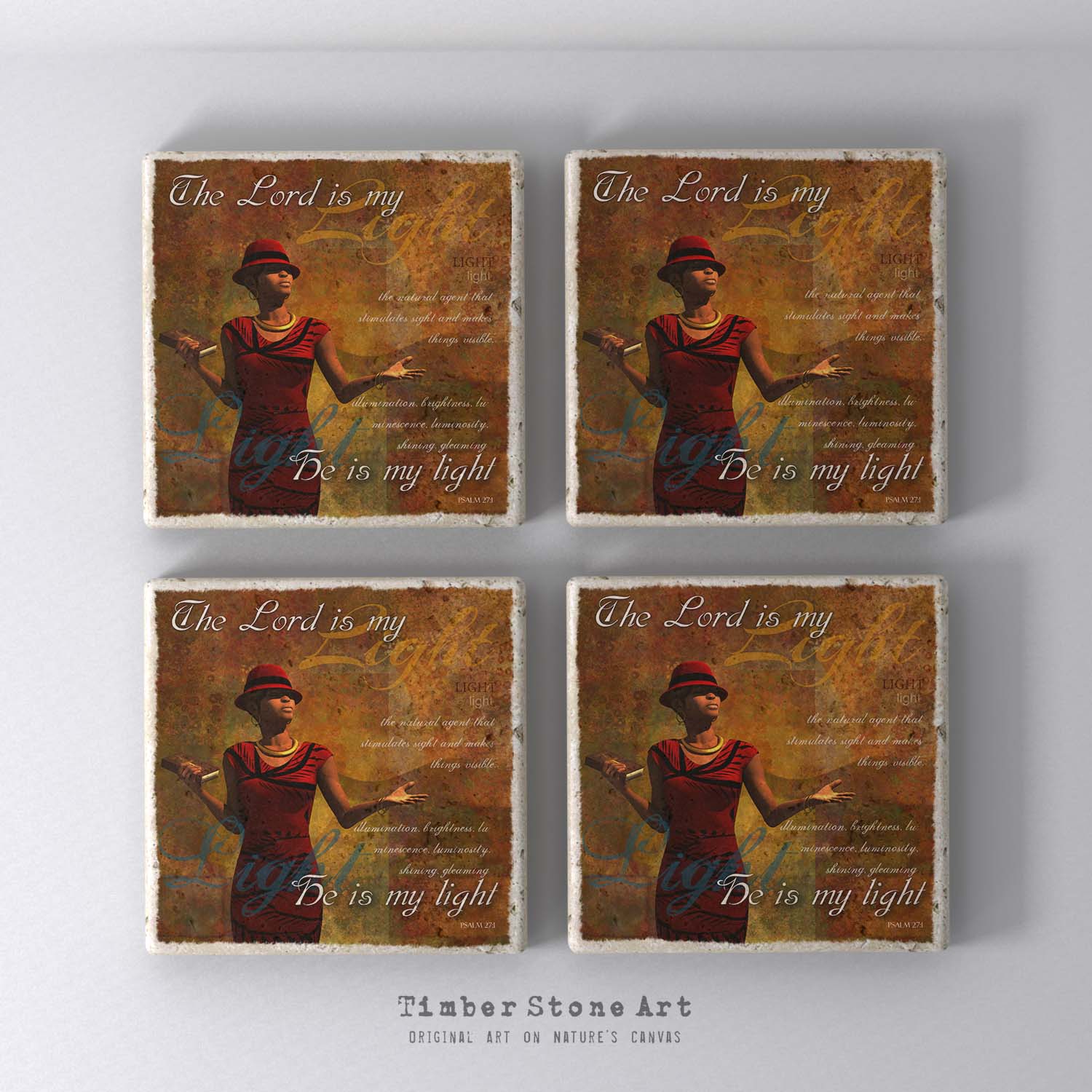ETHNIC0601 - Set Of 4 Natural Stone Coasters