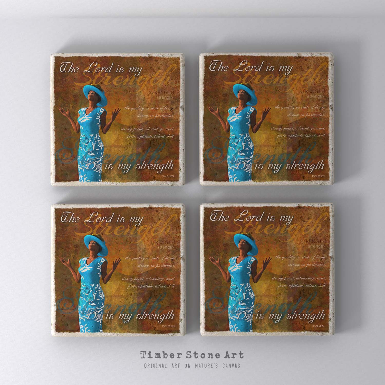 ETHNIC0603 - Set Of 4 Natural Stone Coasters