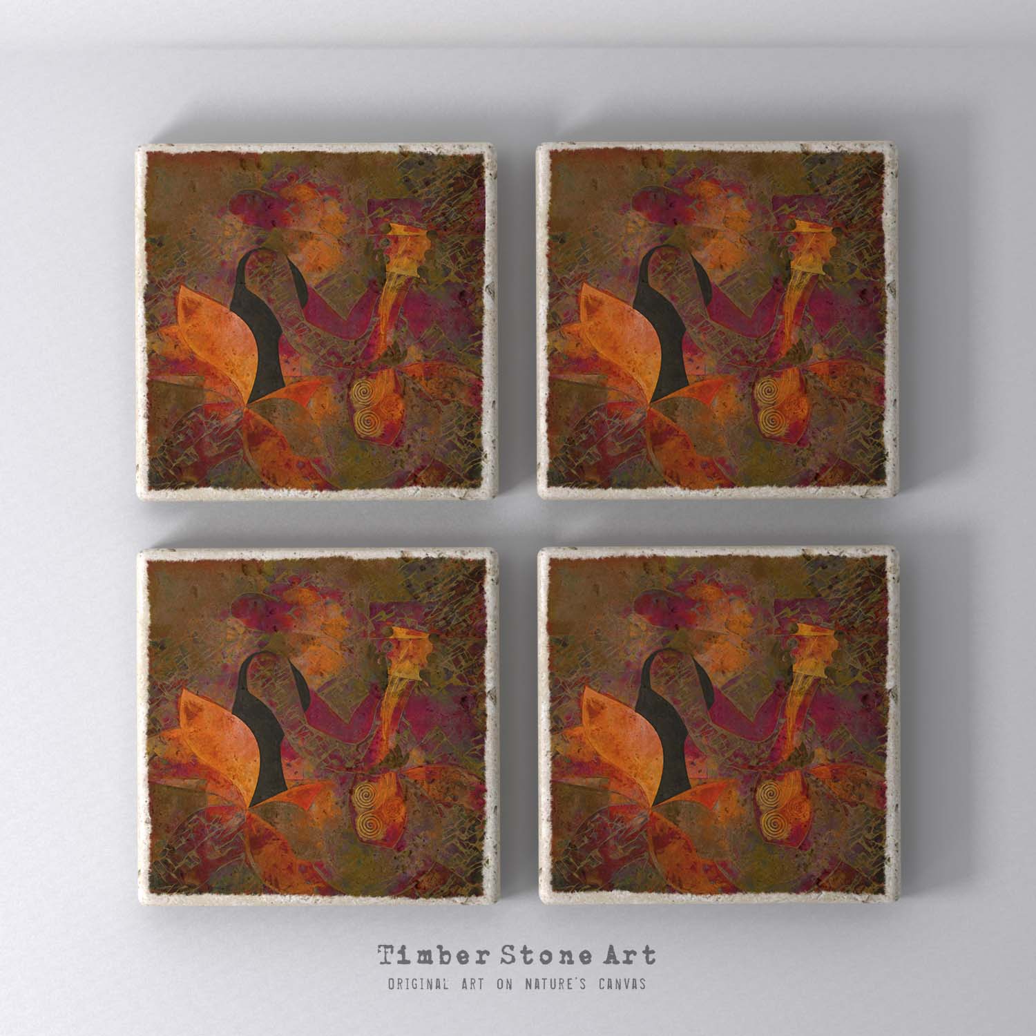 ETHNIC0617 - Set Of 4 Natural Stone Coasters