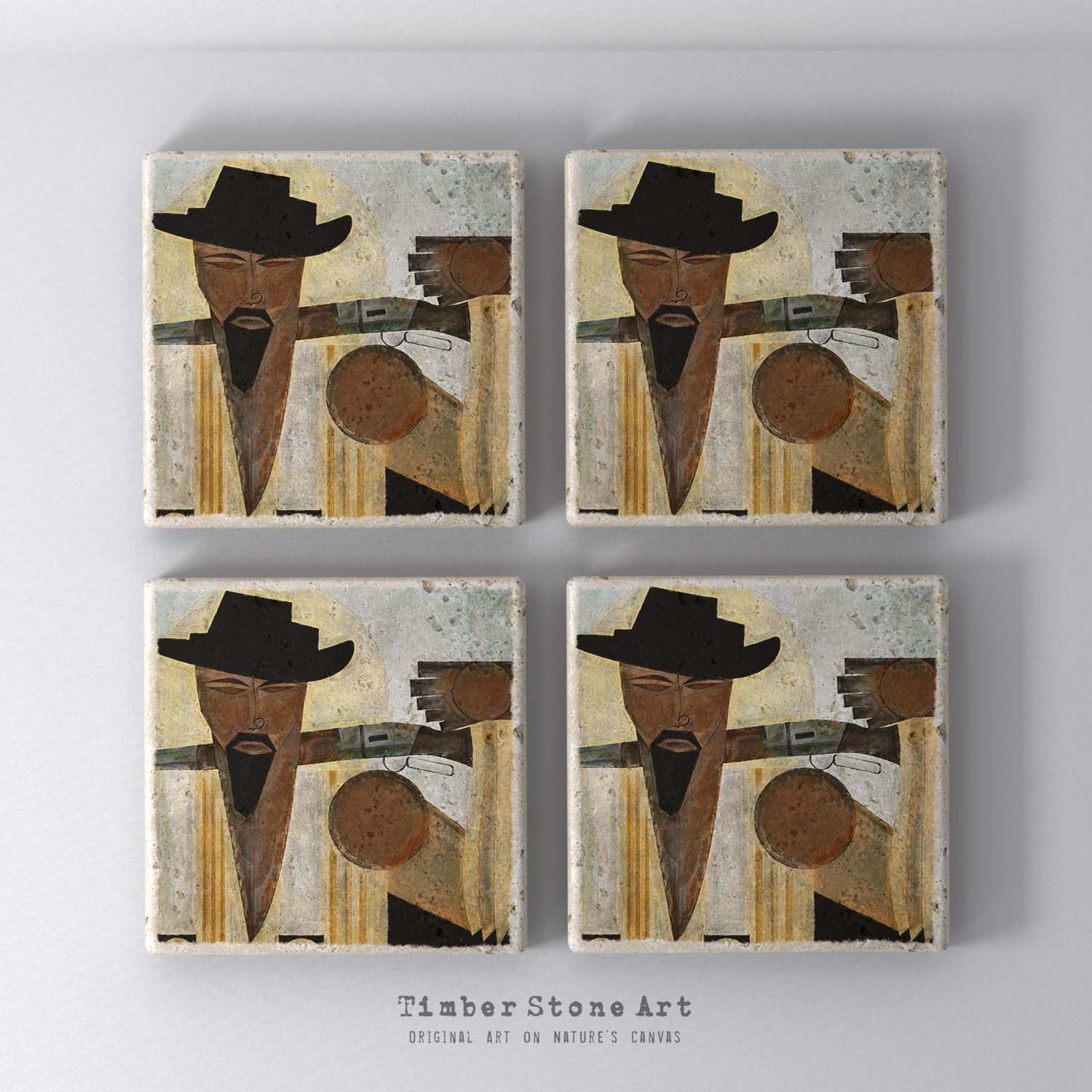 HandsPlease_8 - Set Of 4 Natural Stone Coasters