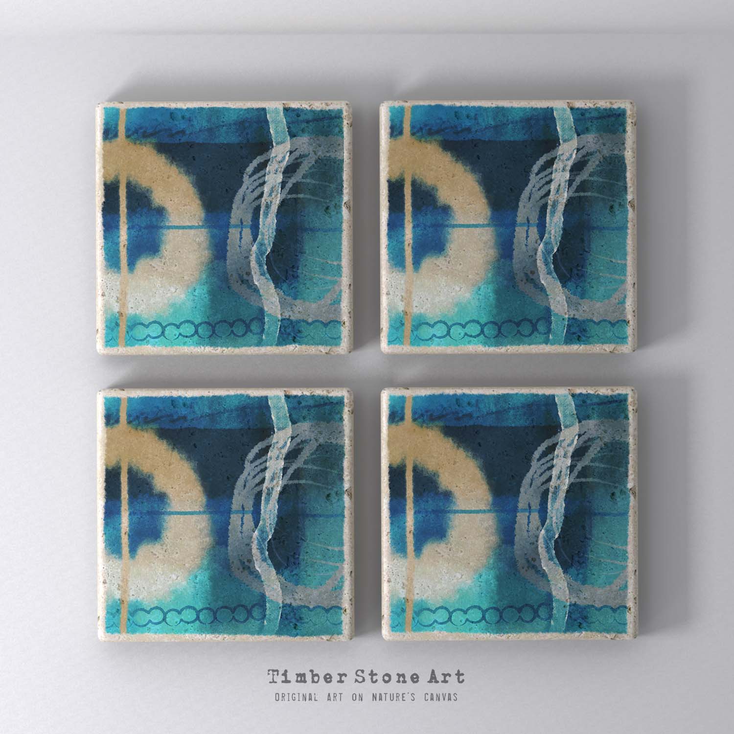 MAIN_ABS23_15 - Set Of 4 Natural Stone Coasters