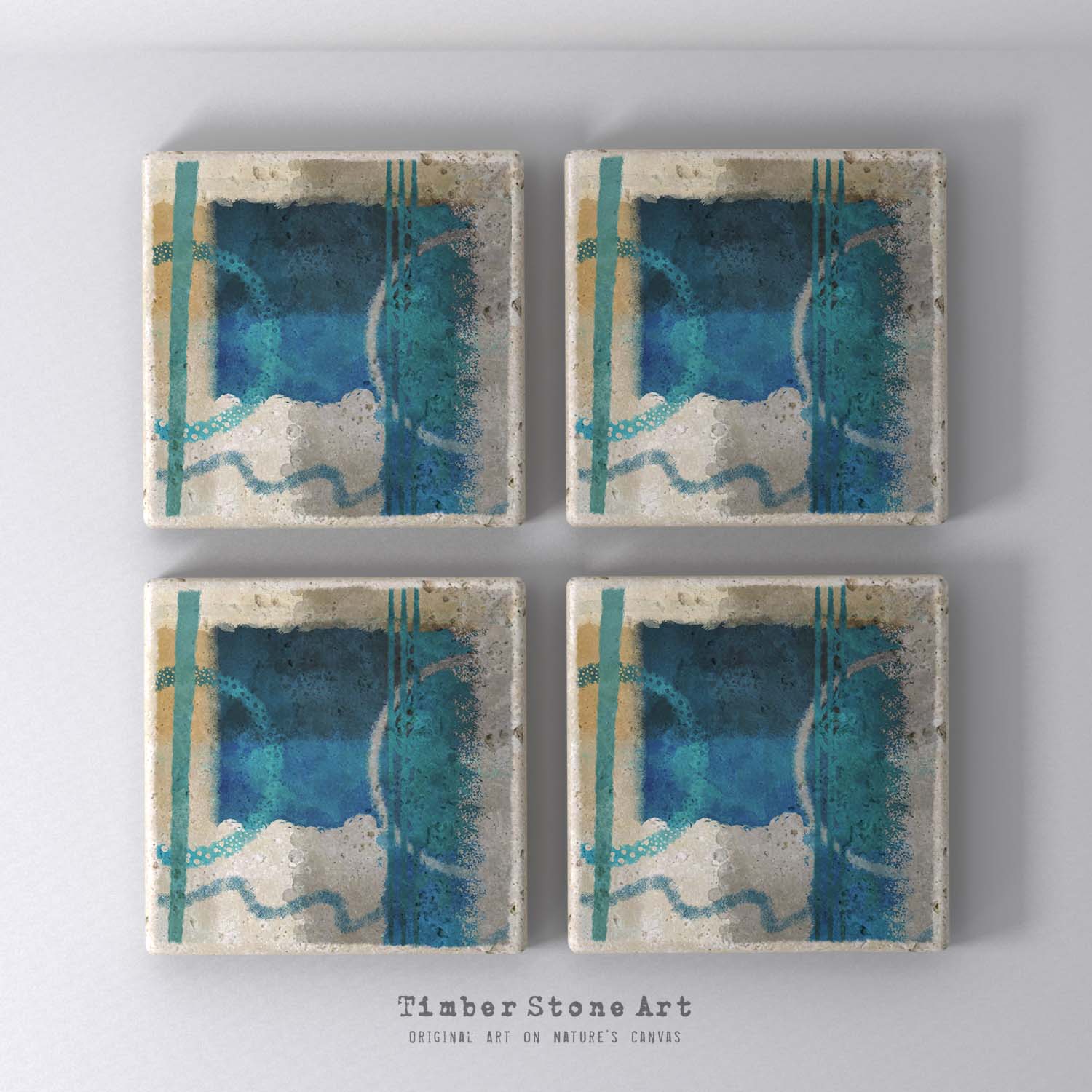 MAIN_ABS23_825 - Set Of 4 Natural Stone Coasters