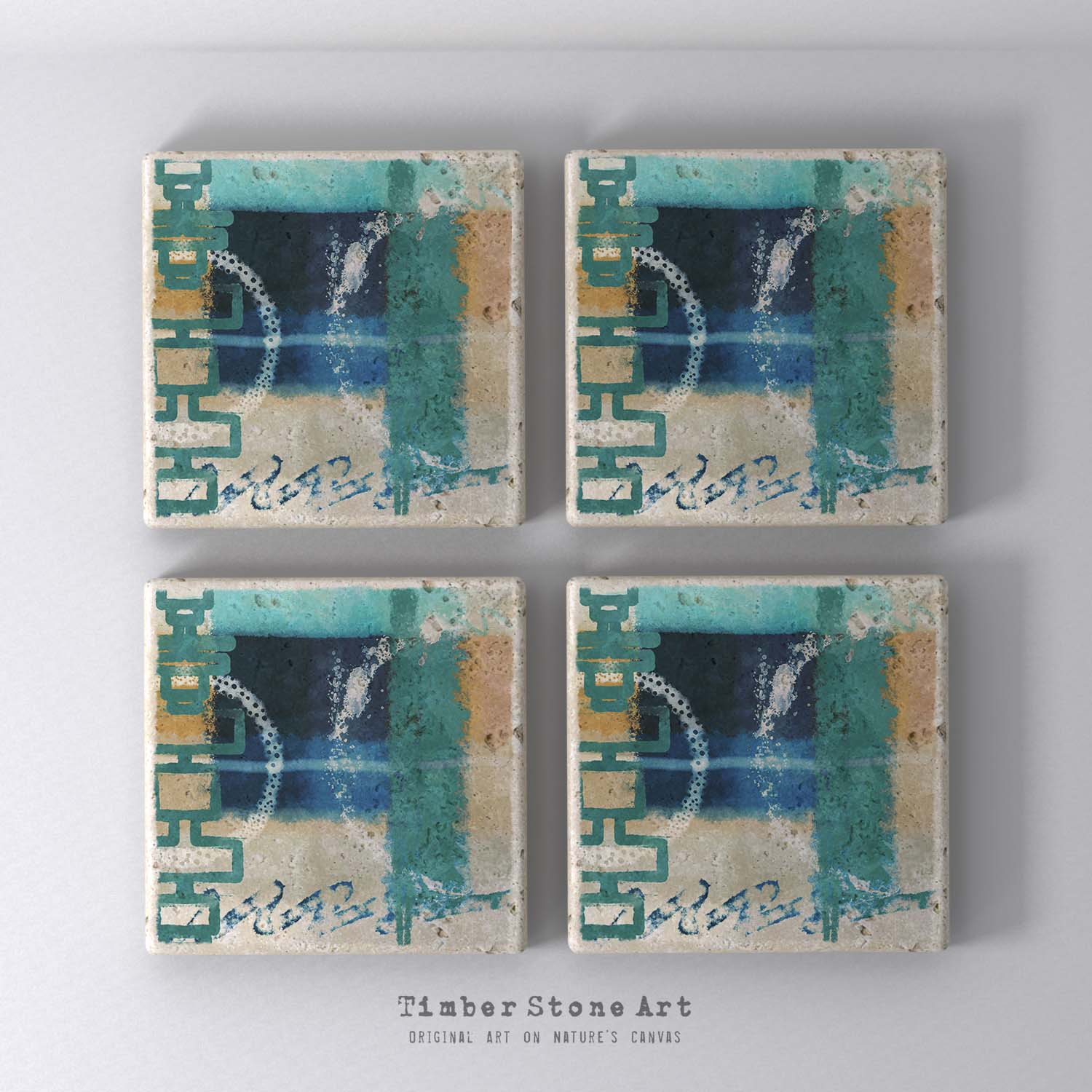 MAIN_ABS23_915 - Set Of 4 Natural Stone Coasters