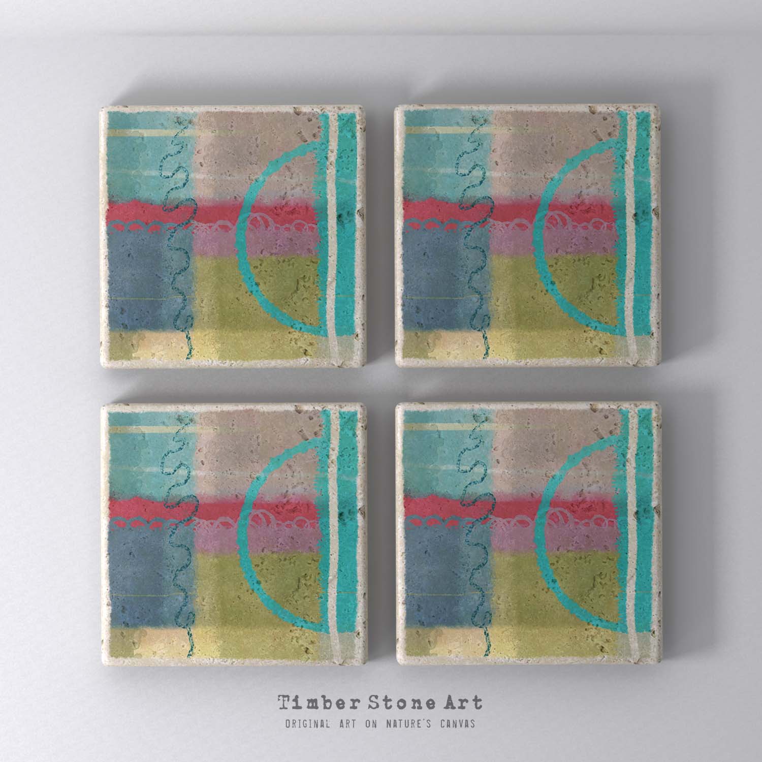 MAIN_ABS26_197 - Set Of 4 Natural Stone Coasters
