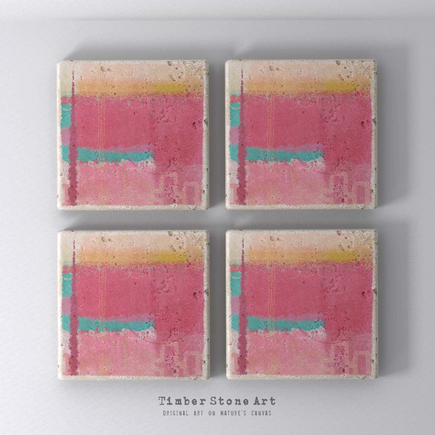 MAIN_ABS26_213 - Set Of 4 Natural Stone Coasters