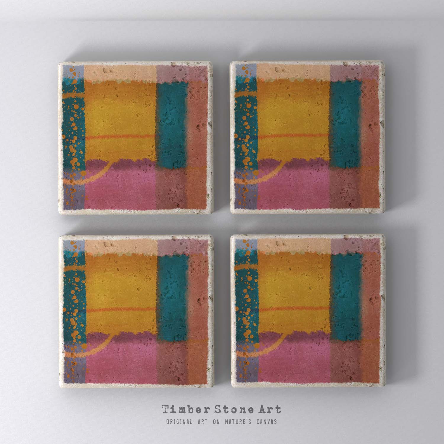 MAIN_ABS26_301 - Set Of 4 Natural Stone Coasters