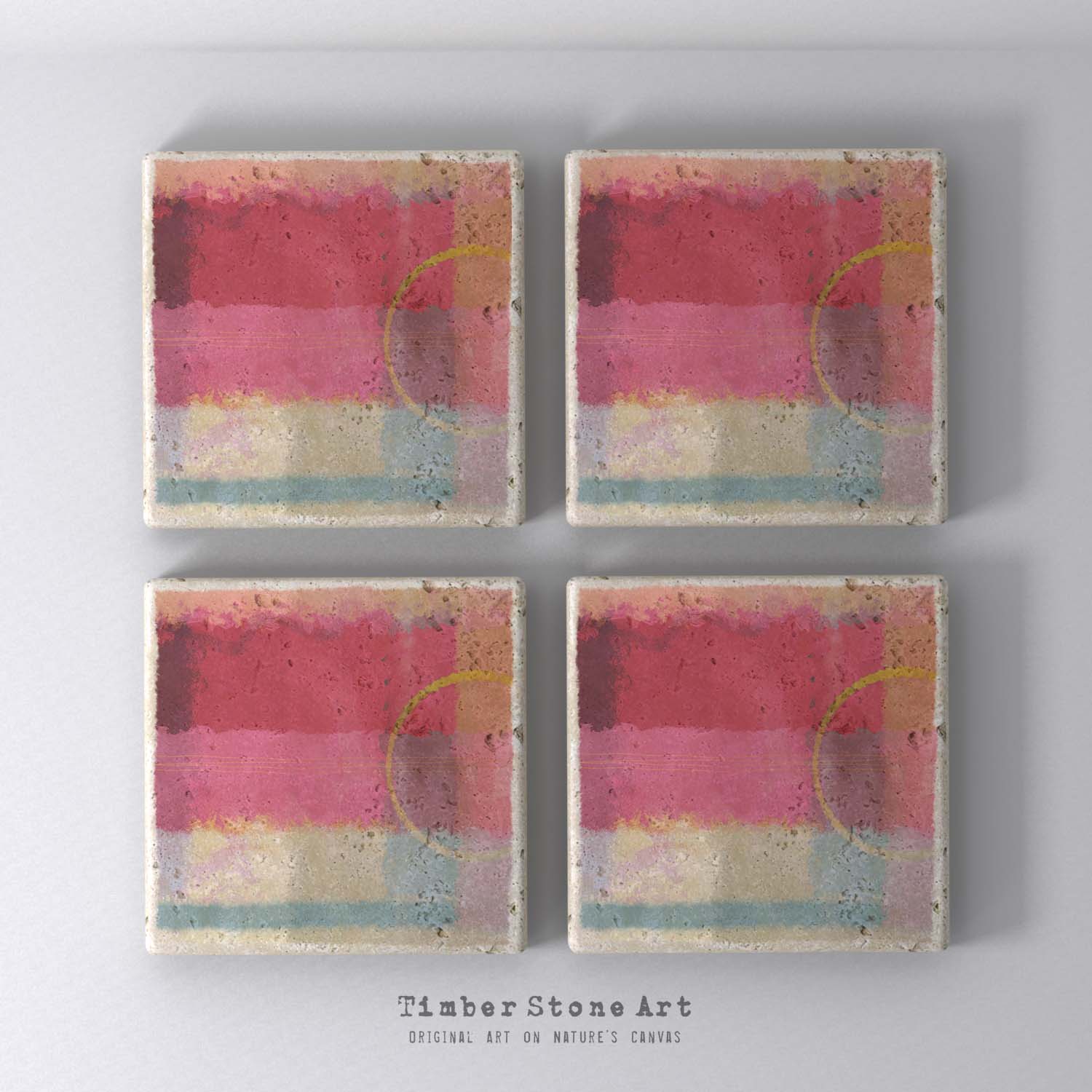 MAIN_ABS26_945 - Set Of 4 Natural Stone Coasters