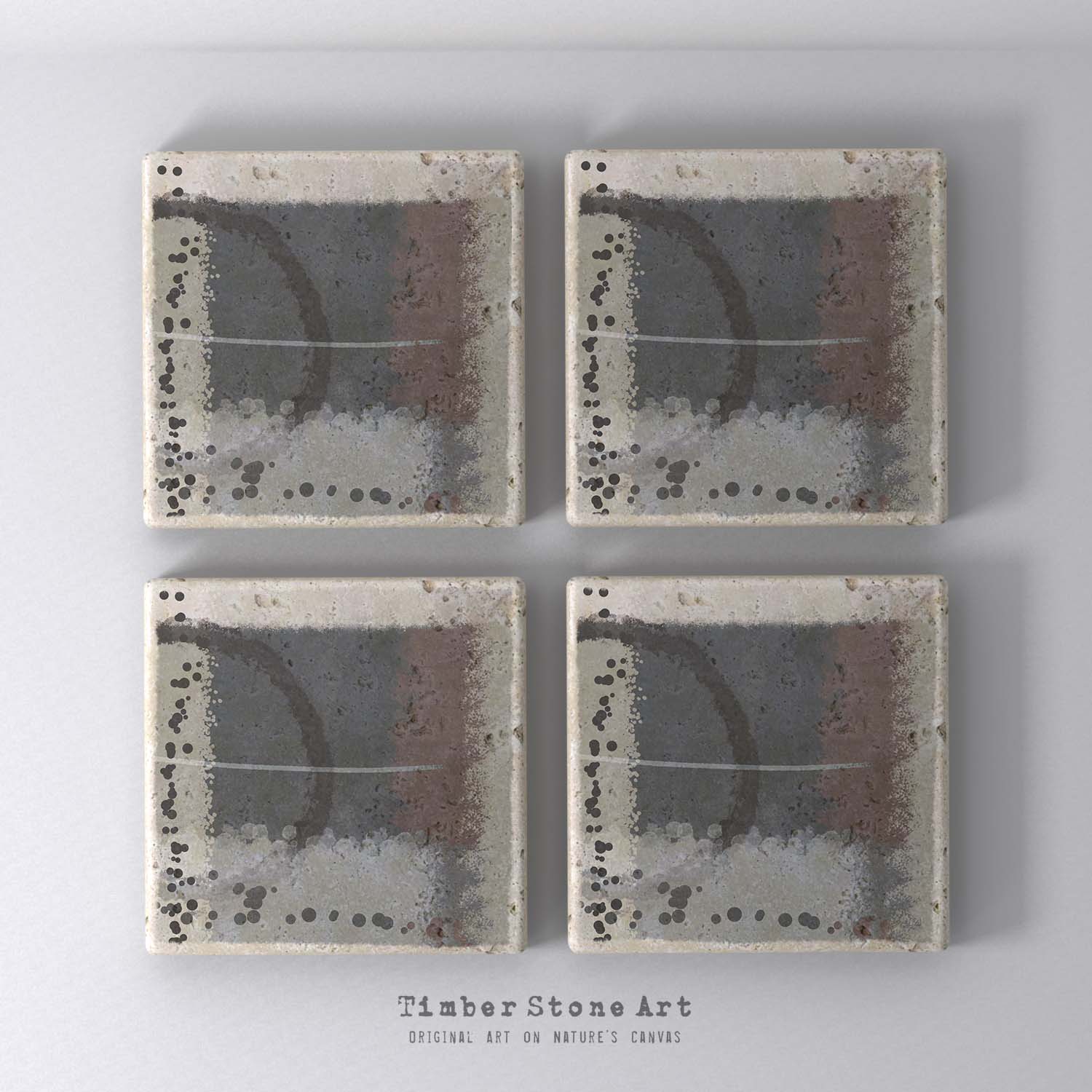 MAIN_ABS27_41 - Set Of 4 Natural Stone Coasters